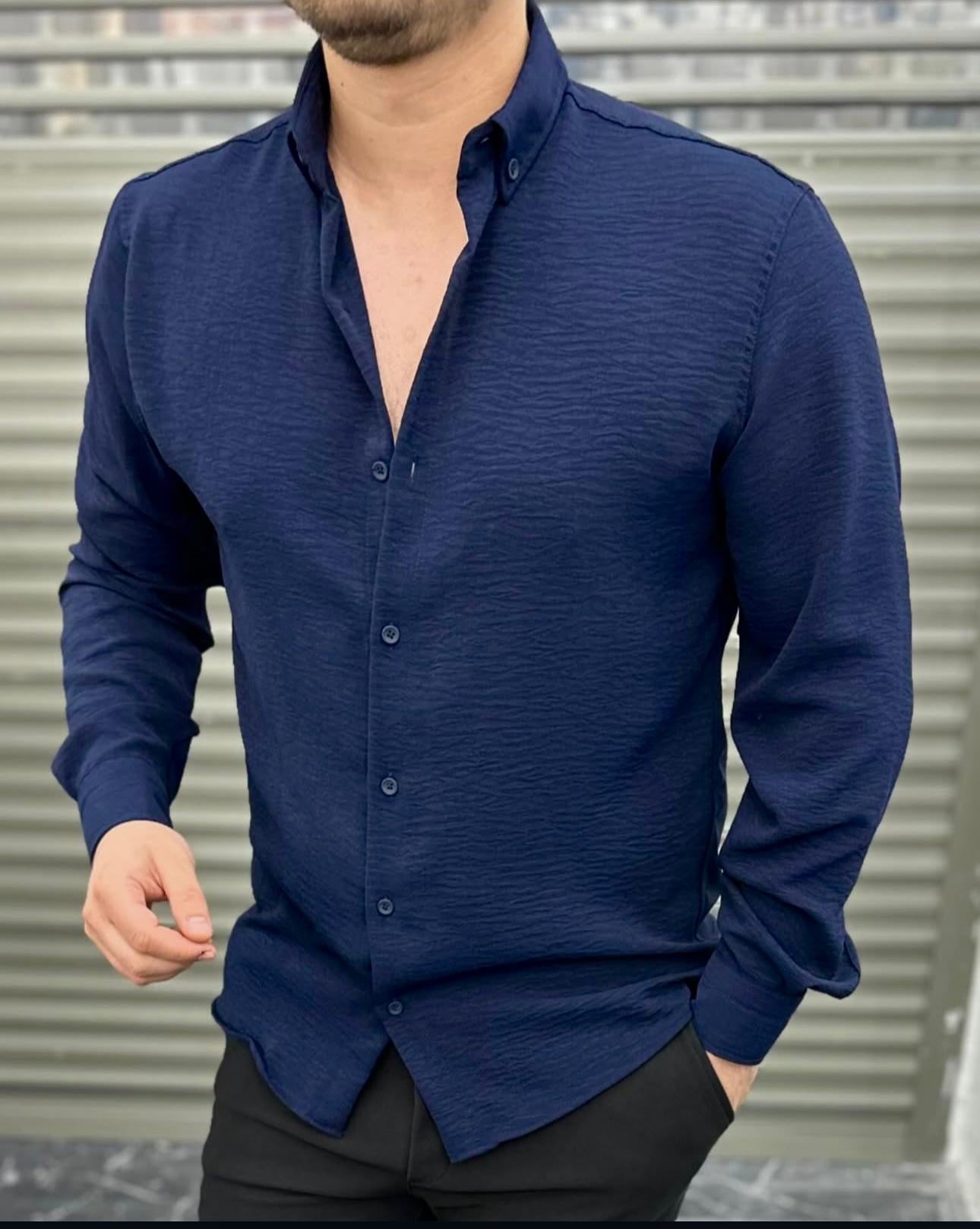 Airobin Kumaş Gömlek Lacivert