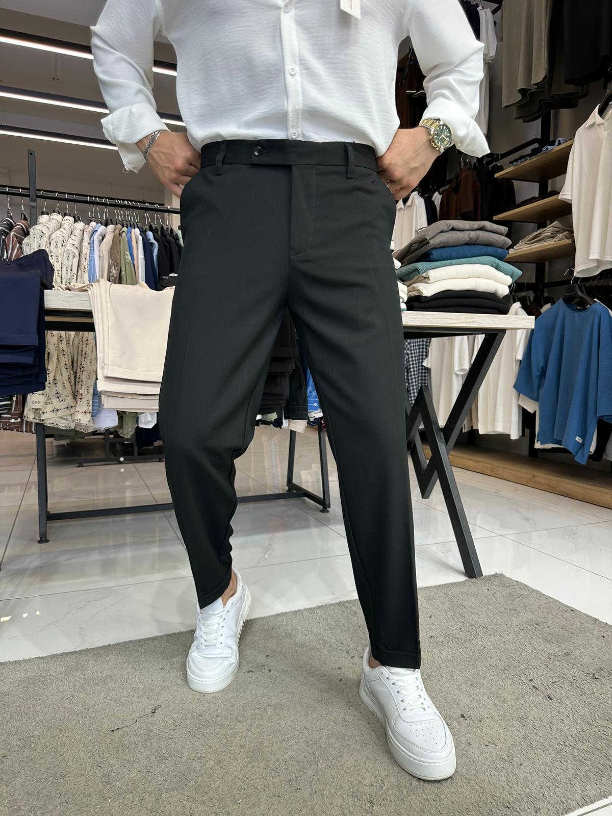 Boyfriend Kumaş Pantolon Siyah