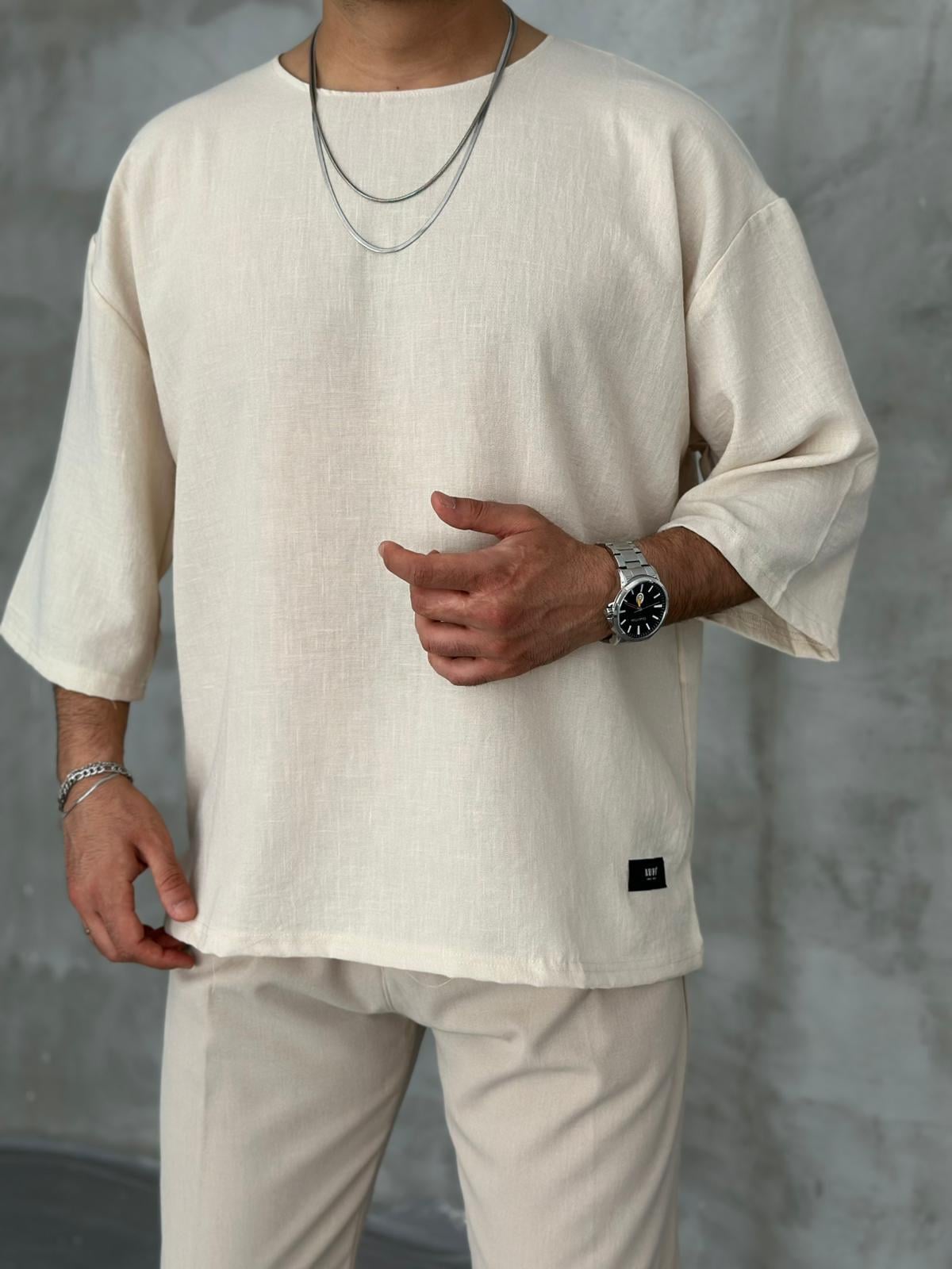 Fakirkol Oversize Tişört Krem