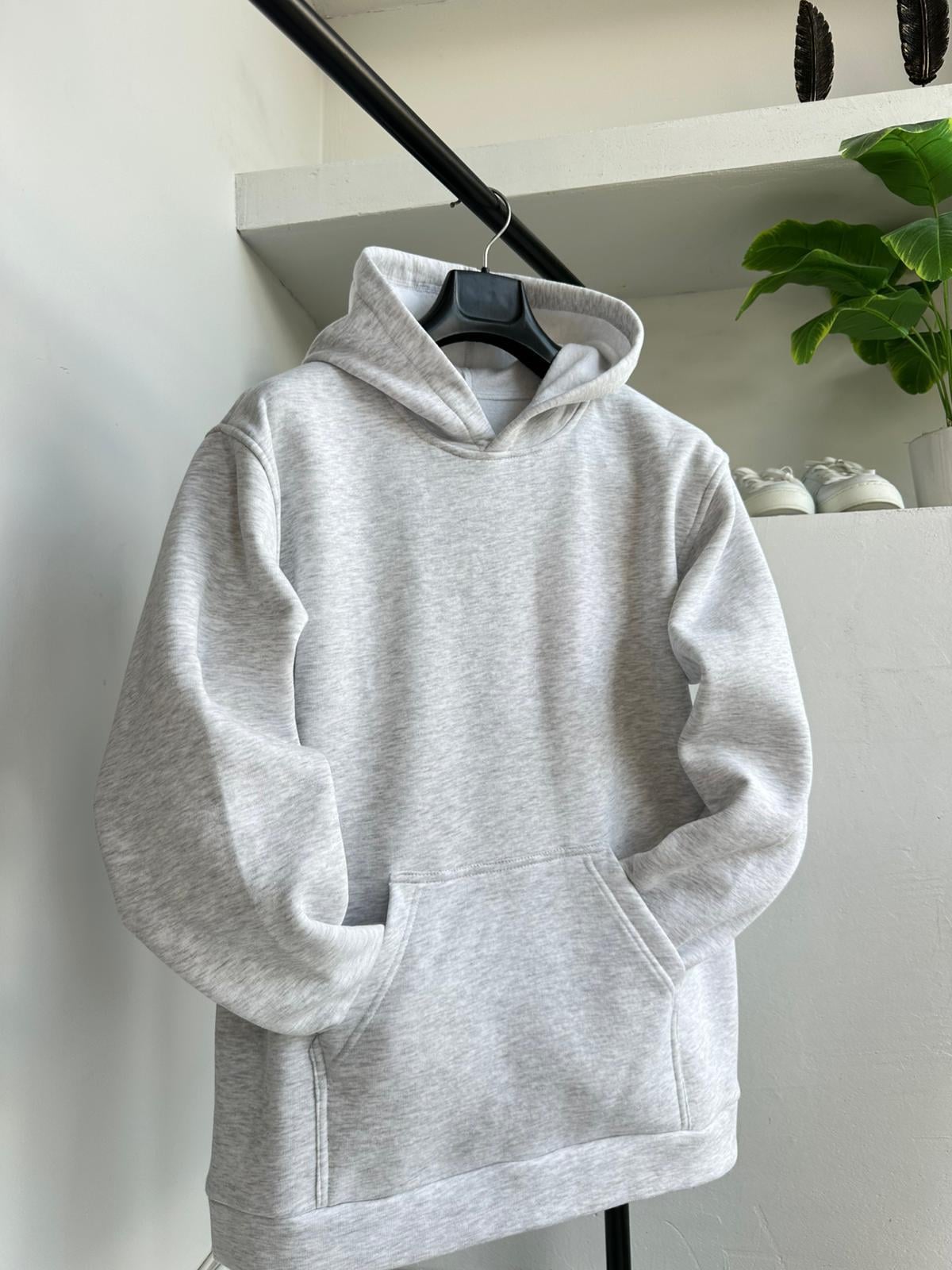 Kapüşonlu Sweatshirt Gri