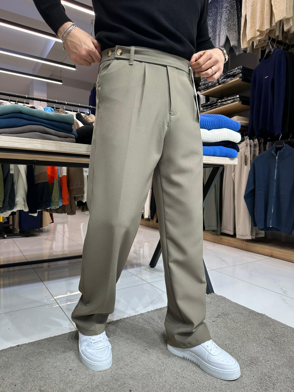 Kışlık Düğmeli Baggy Yeşil