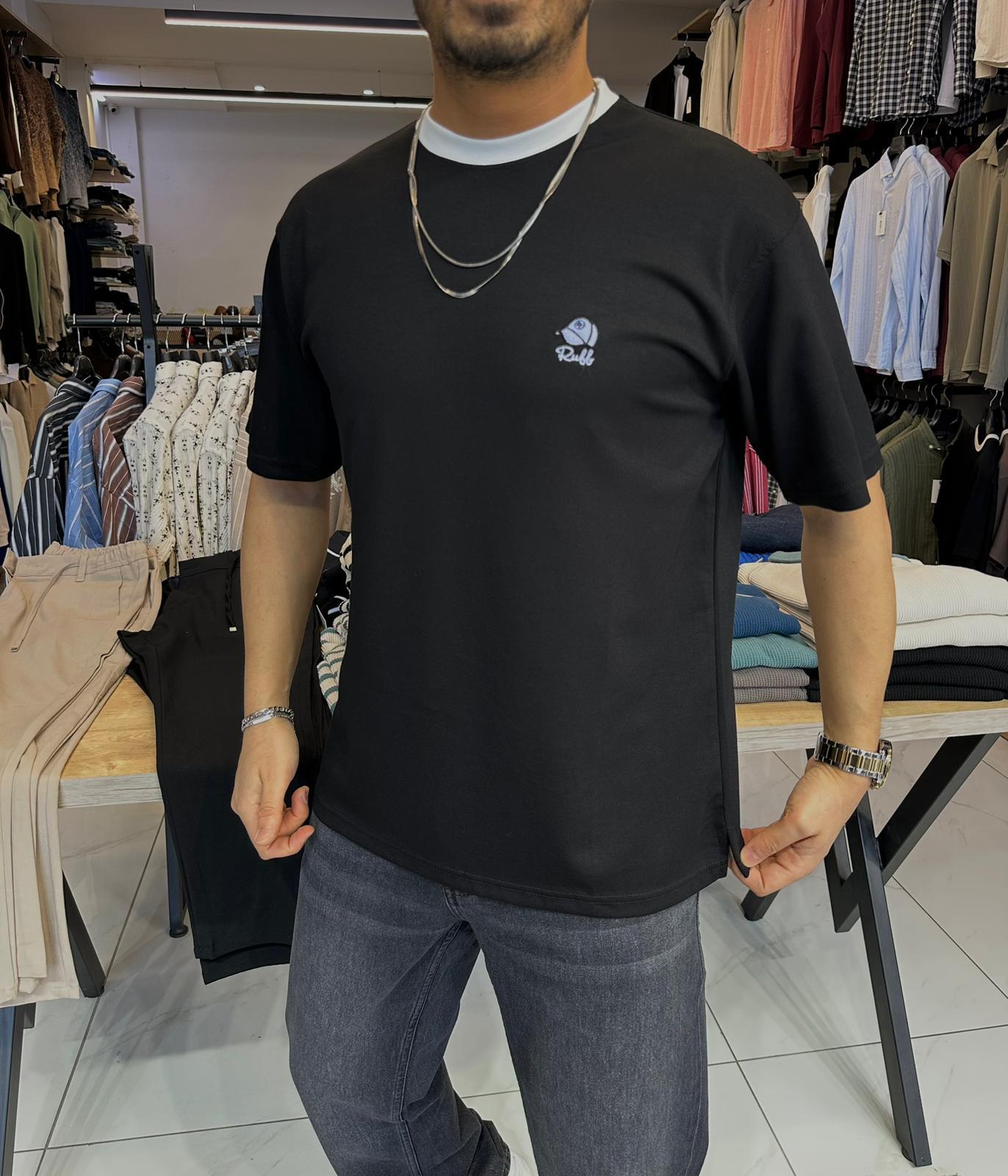 Nakışlı Tişört Siyah