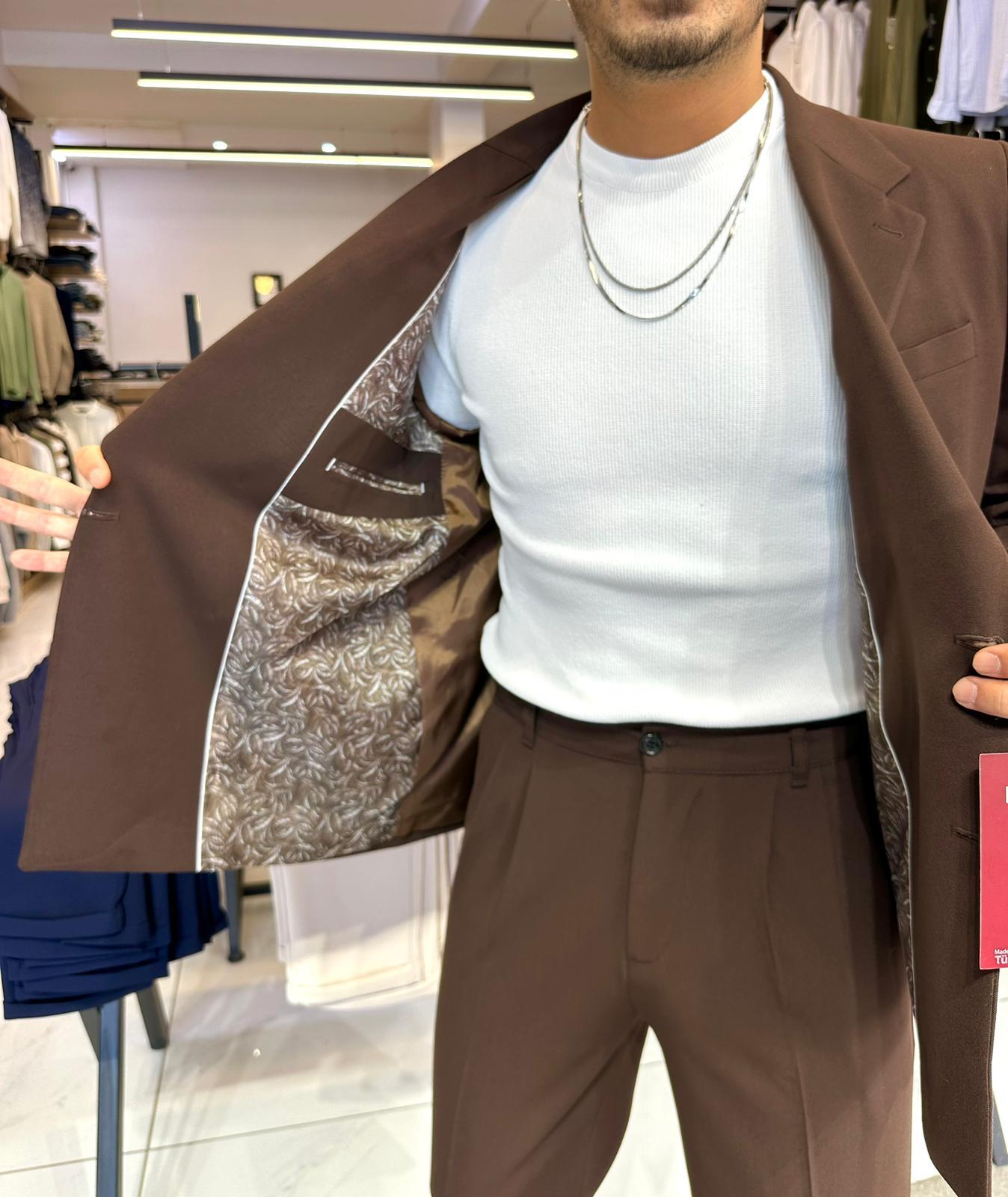 Oversize Takım Elbise Kahve