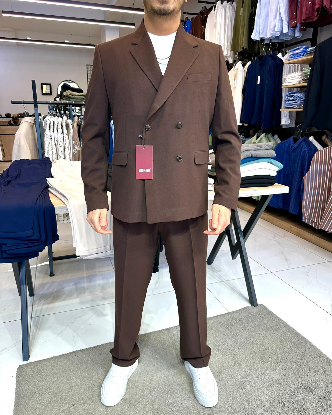 Oversize Takım Elbise Kahve