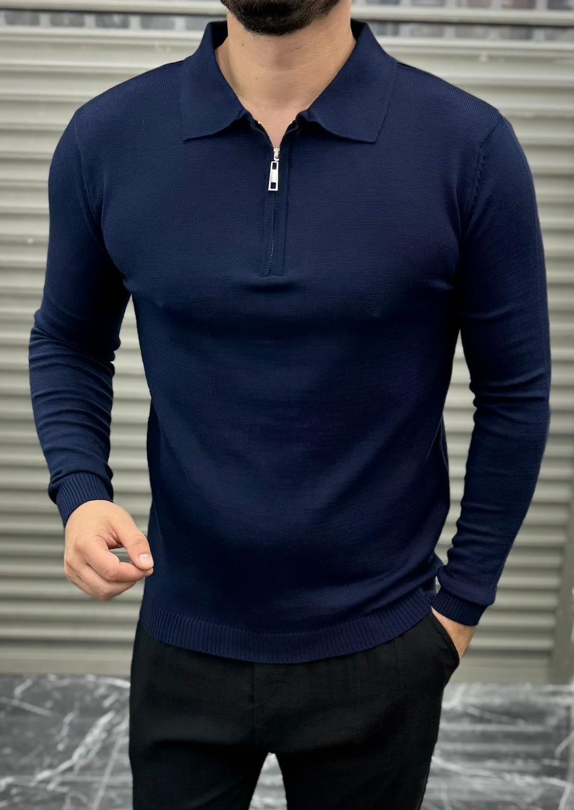 Polo Yaka Triko Lacivert