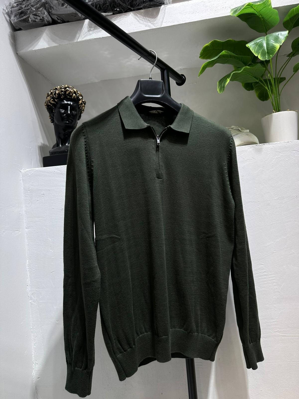 Polo Yaka Triko Yeşil