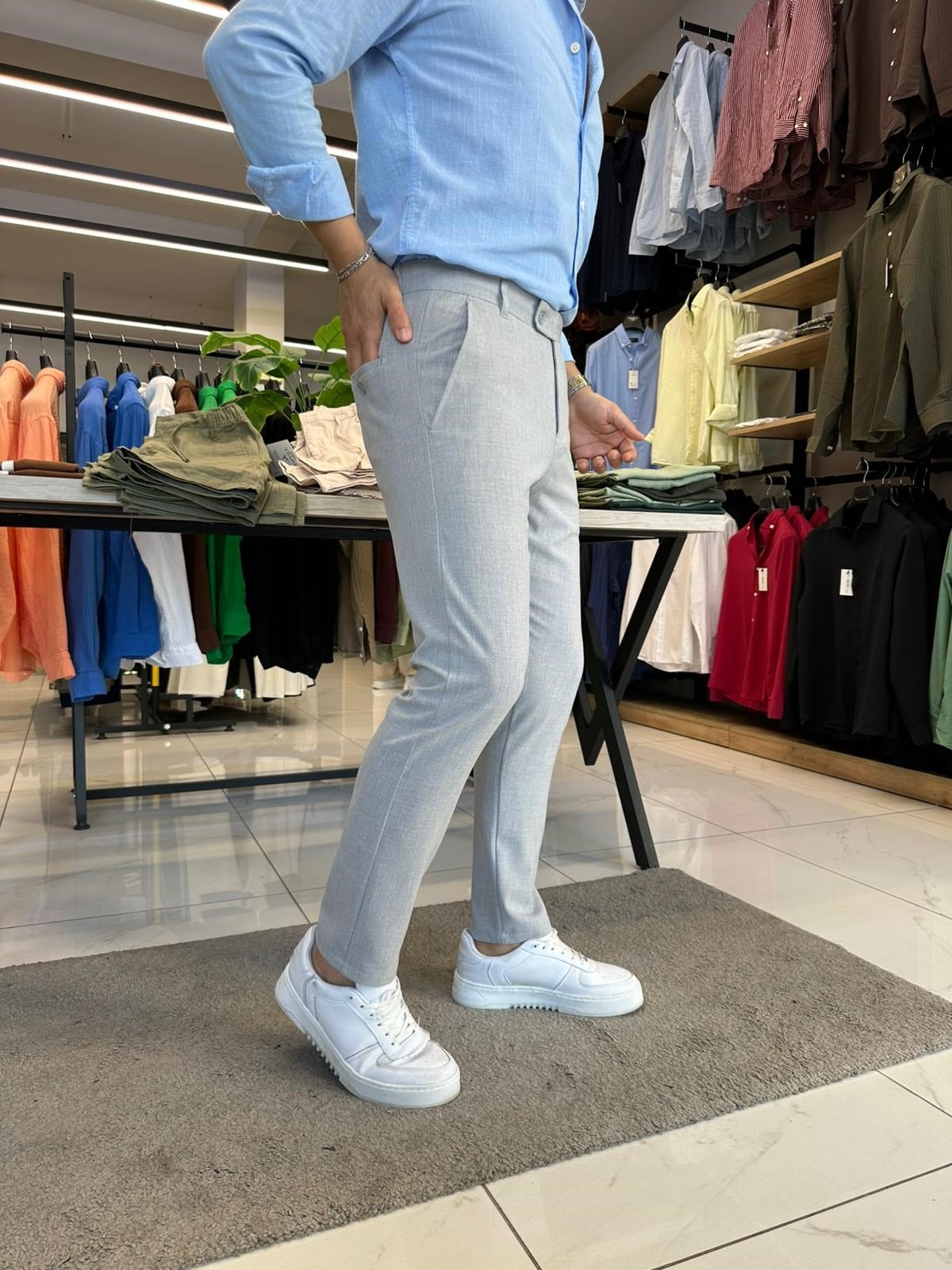 Slimfit Kumaş Pantolon Gri