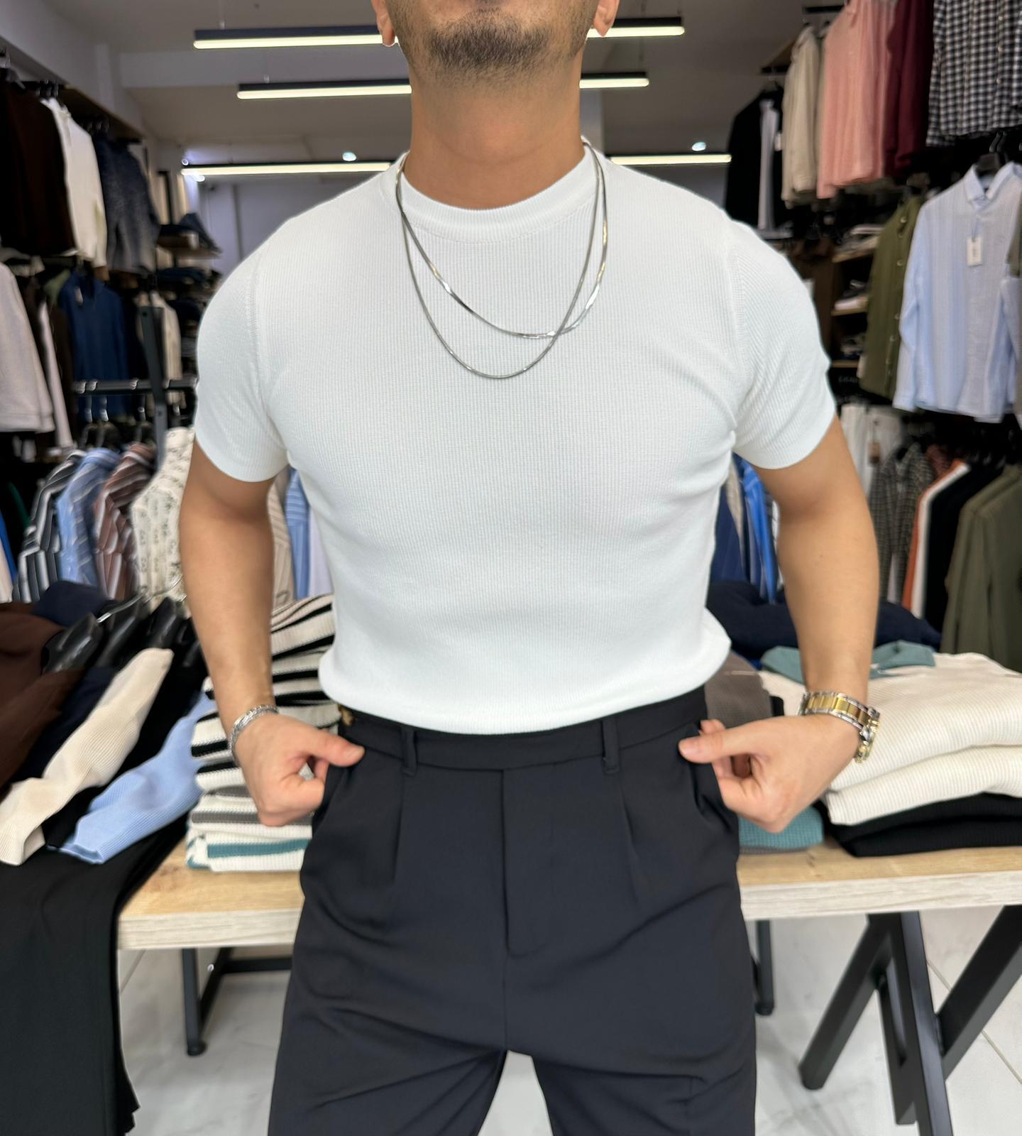 Triko Tişört Beyaz