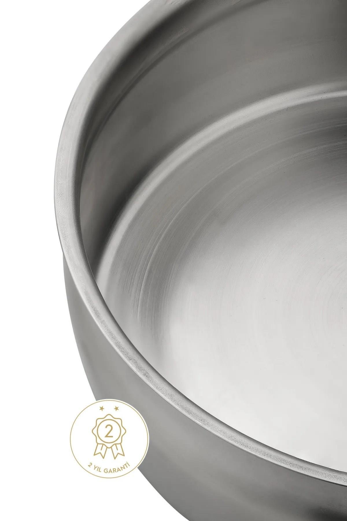 6 Parça Aldip Çelik Saklama Kabı Seti 3'lü (16-18-20 cm) - Şeffaf Kapaklı Metal Saklama Kabı