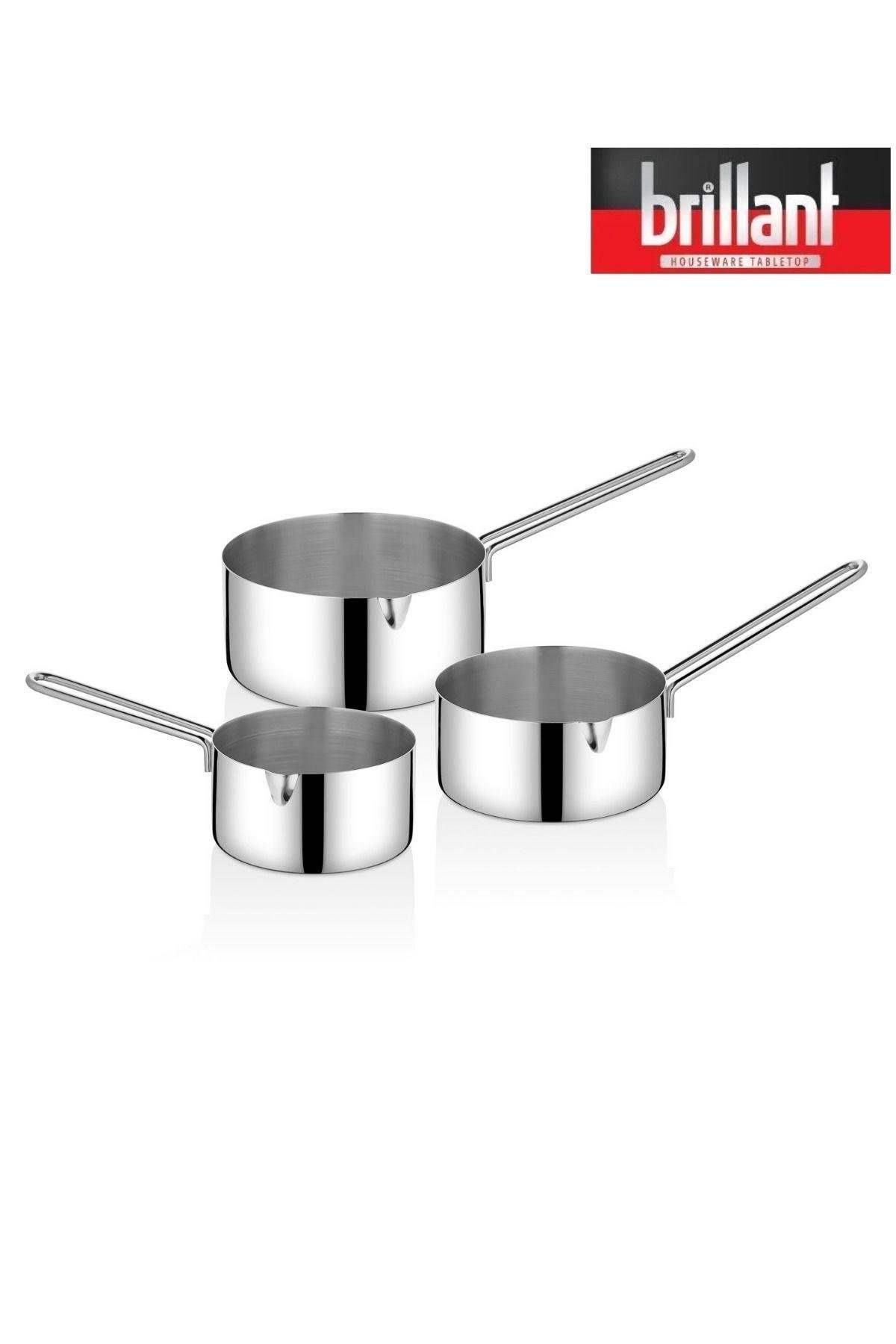 Alkaid Kaçerola 3'lü Çelik Set Sütlük-Sosluk 16/18/20 cm