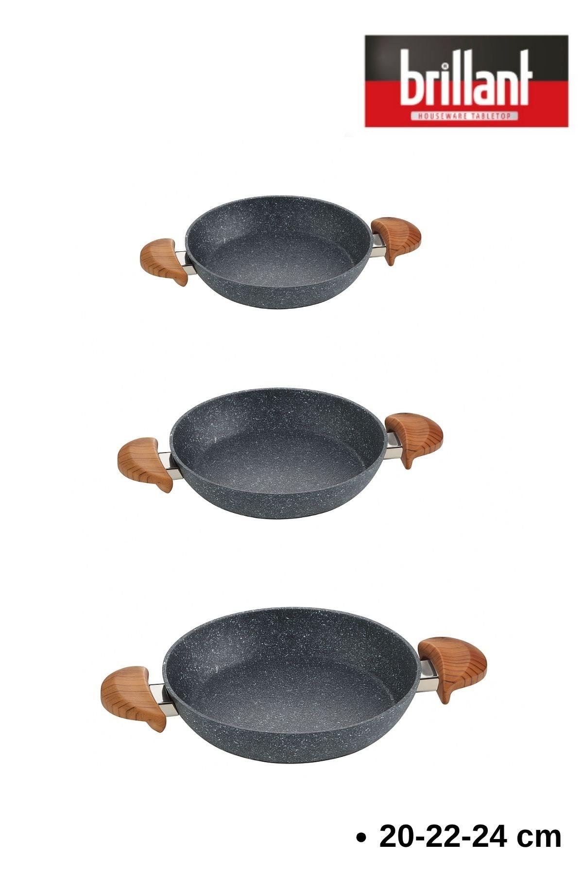 Alpha Bio Granit  3'lü Sahan Seti 20-22-24 cm