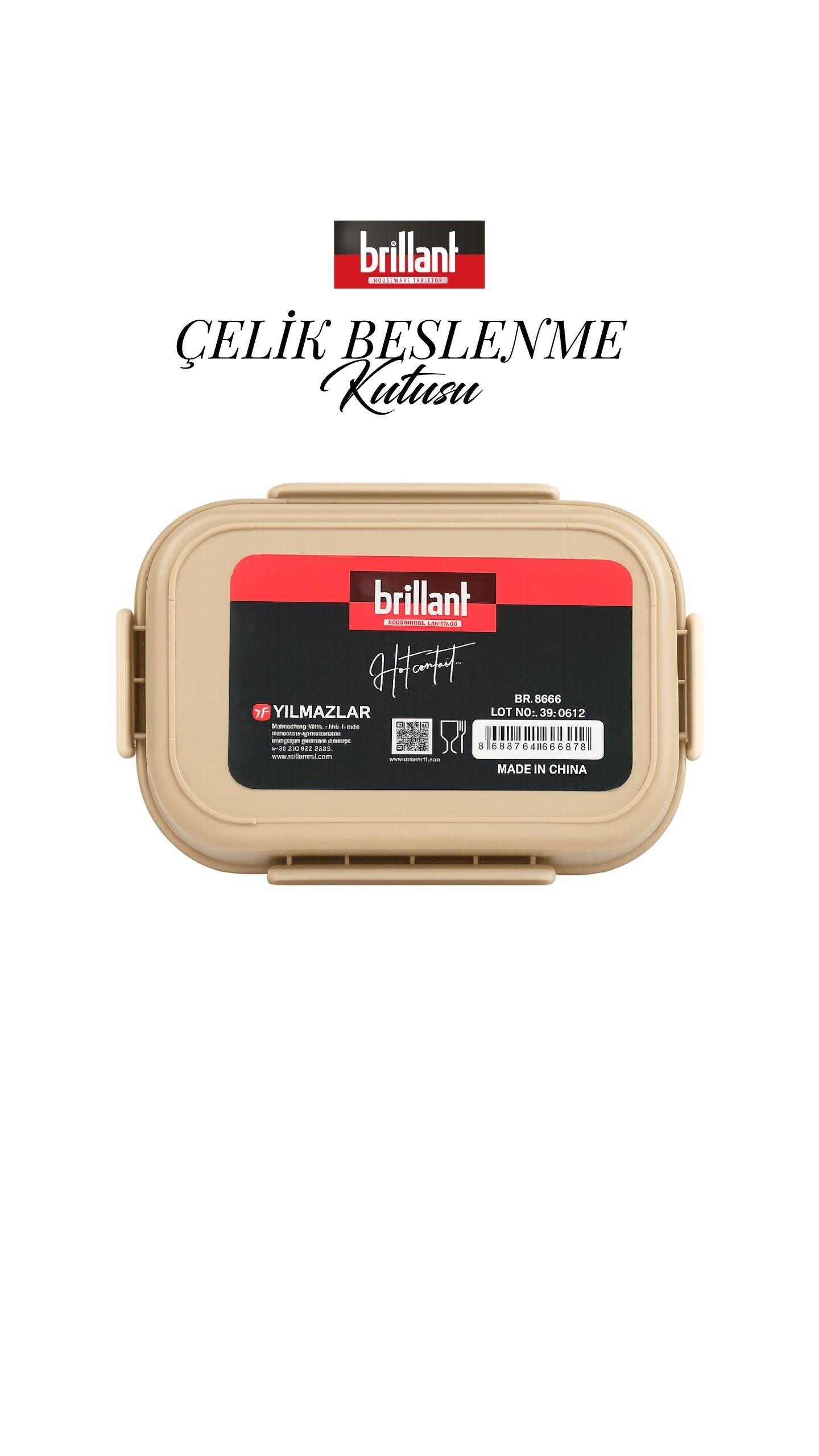 BRİLLANT 4 Bölmeli Paslanmaz Çelik Lunch Box BR-6667  24x17x7