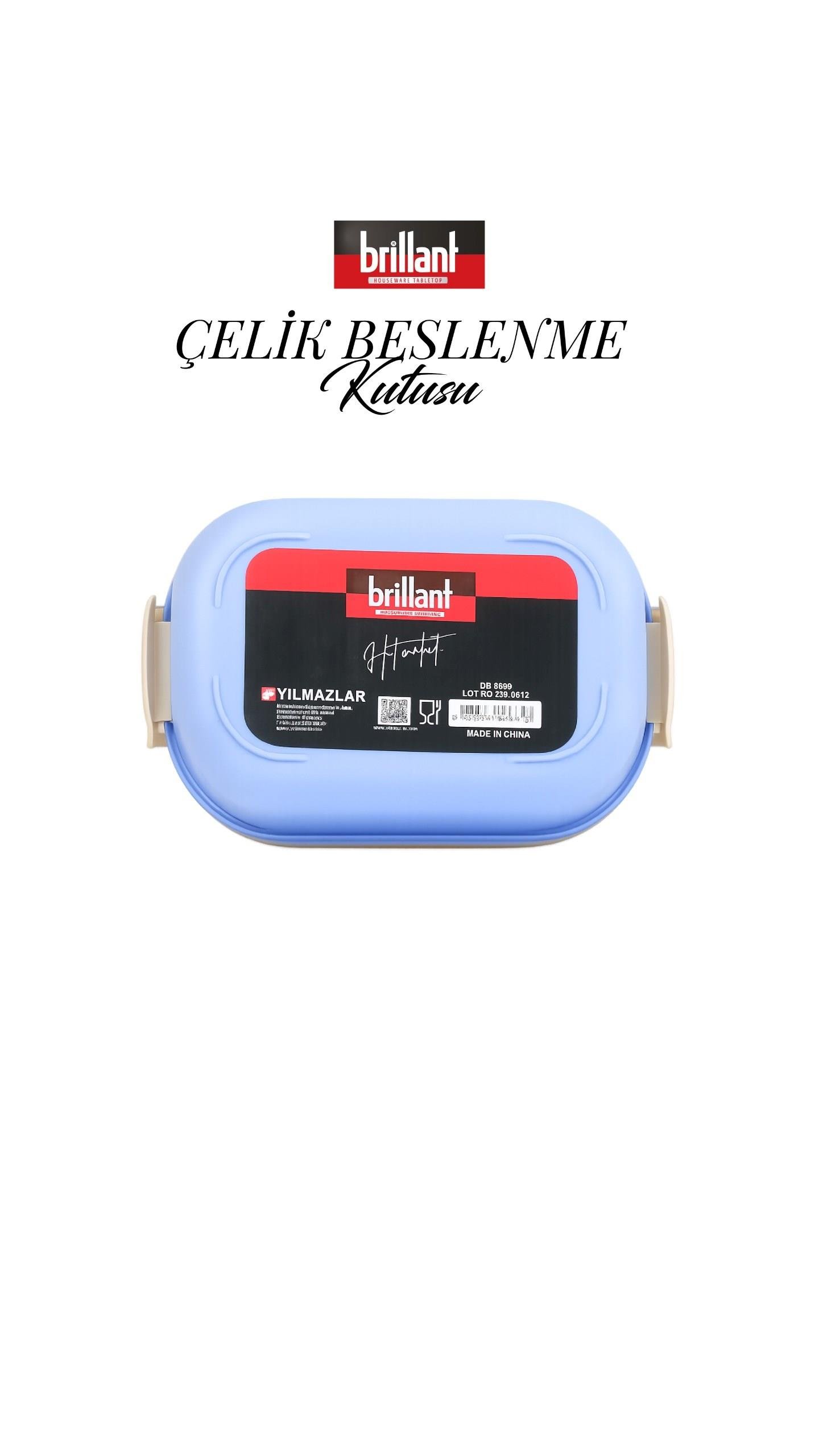 BRİLLANT Çelik 2 gözlü Sevimli Bölmeli Bento Lunch Box  BR-6664 21x14x5,8cm 