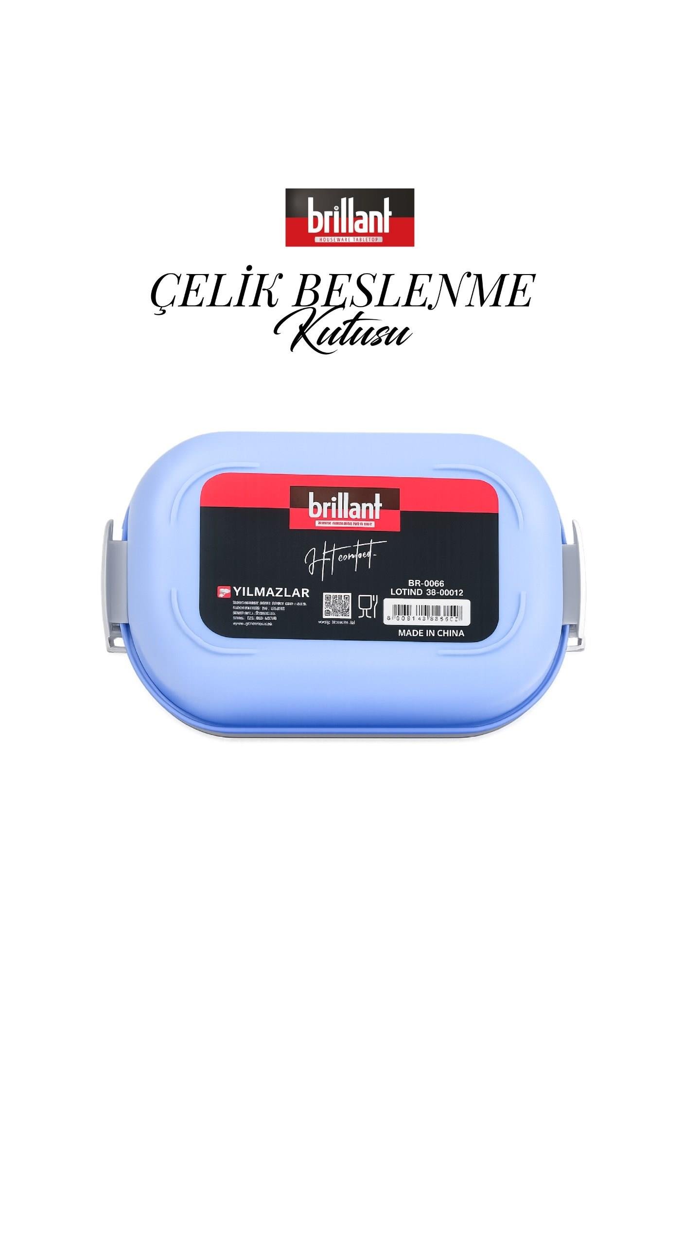 BRİLLANT Çelik 2 Gözlü Sweet Bölmeli Bento Lunch Box BR-6665 21x14x7,5cm 