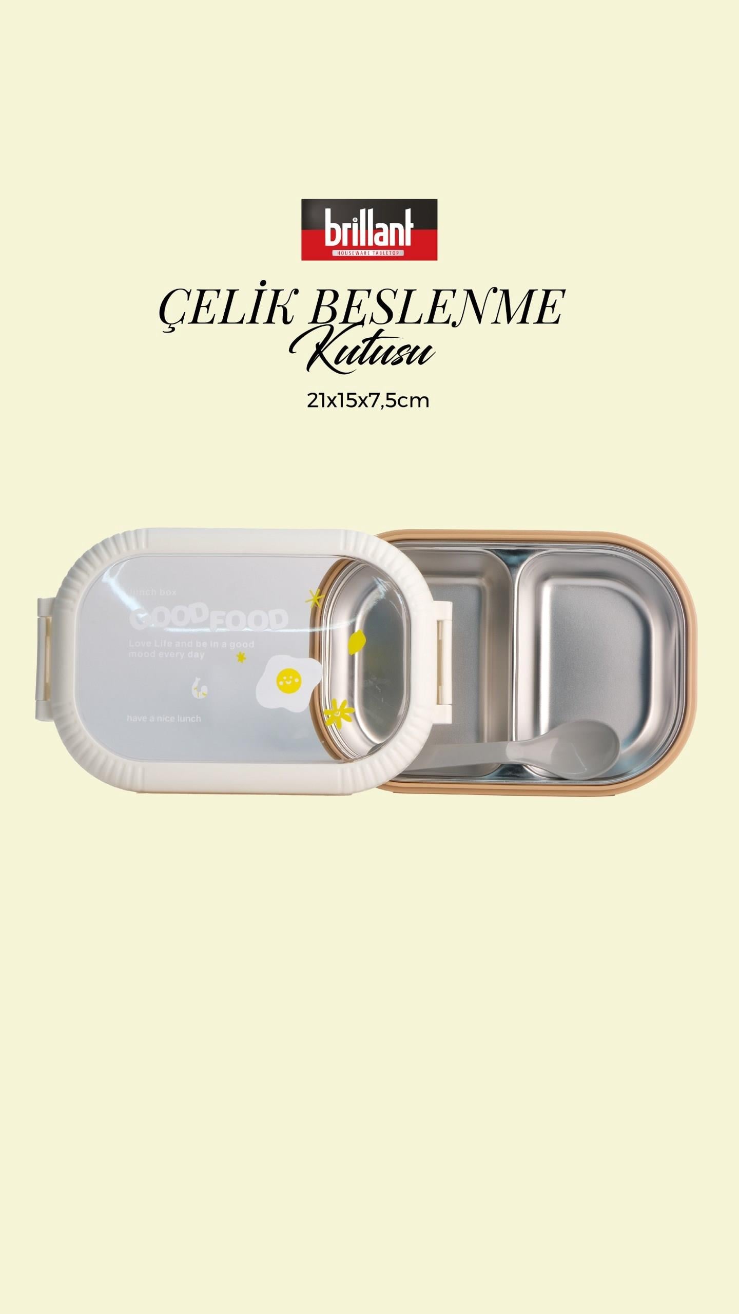BRİLLANT Goodfood 2  Bölmeli Lunch BoxBR-6670 21x15x7,5cm 