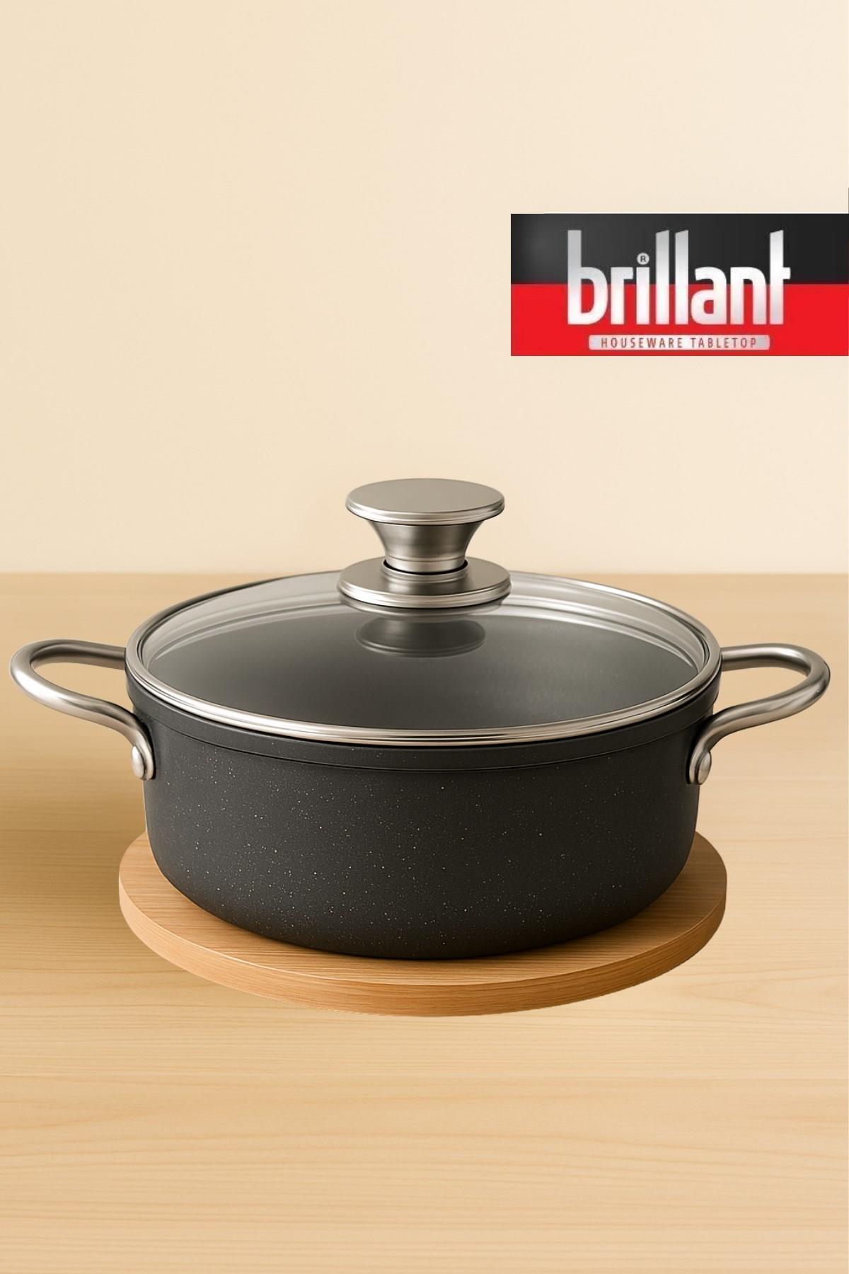 BRİLLANT TENCERE  STONE DERİN 26 CM 3,5 LİTRE ANTRASİT