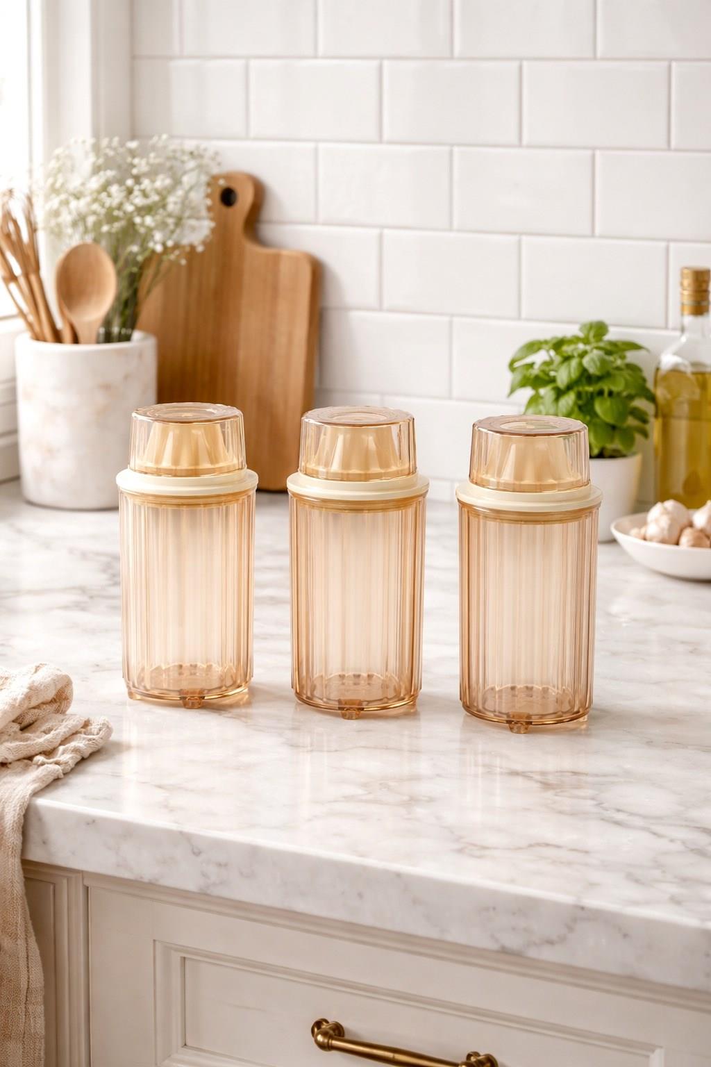 DECOREV  3lü Erzak Saklama  Kabı  BR-6818 1300 ML 