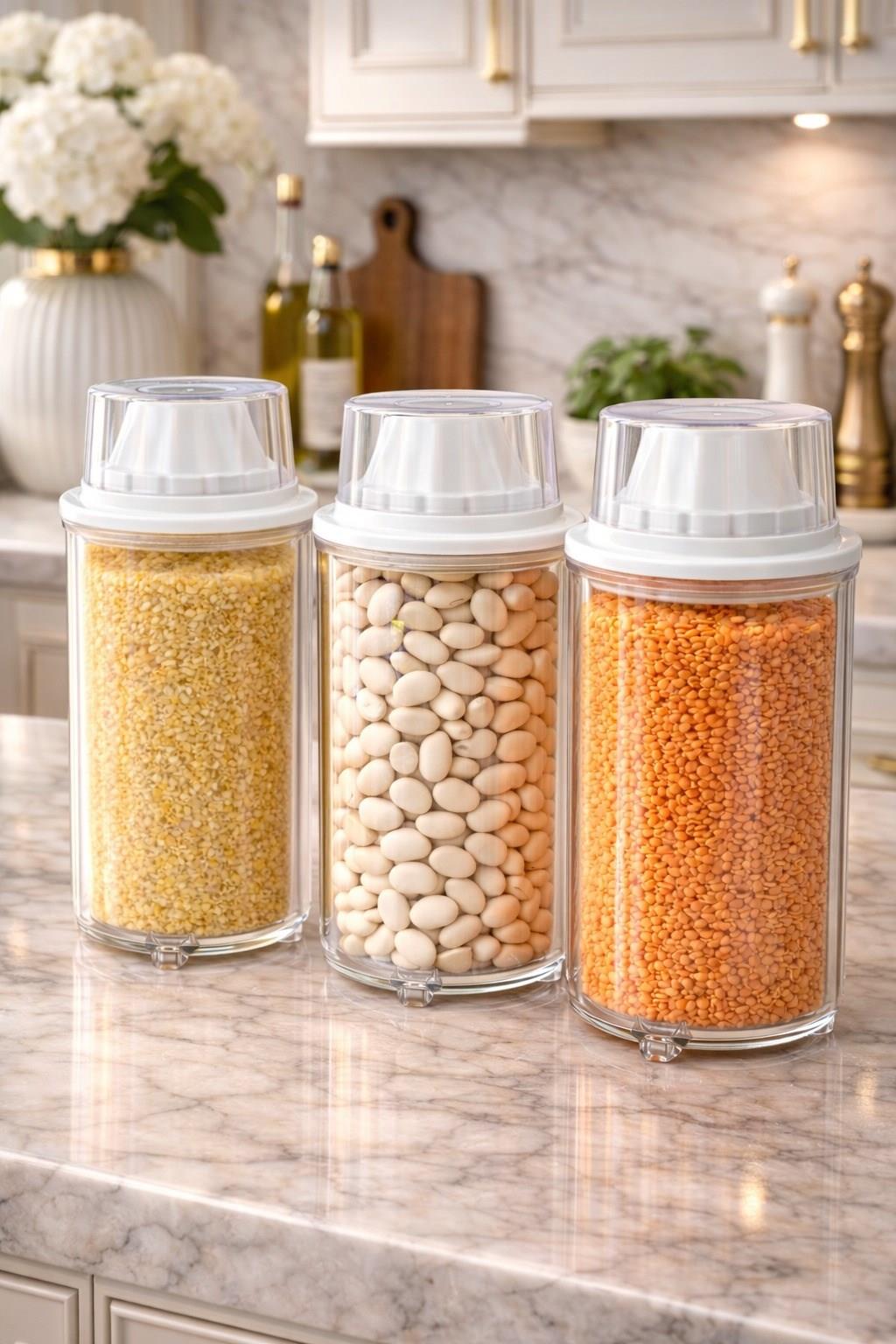 DECOREV  3lü Erzak Saklama  Kabı  BR-6818 1300 ML 