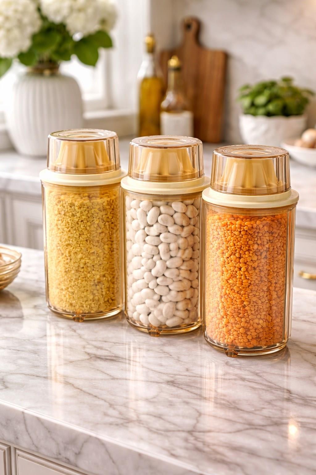 DECOREV  3lü Erzak Saklama  Kabı  BR-6818 1300 ML 