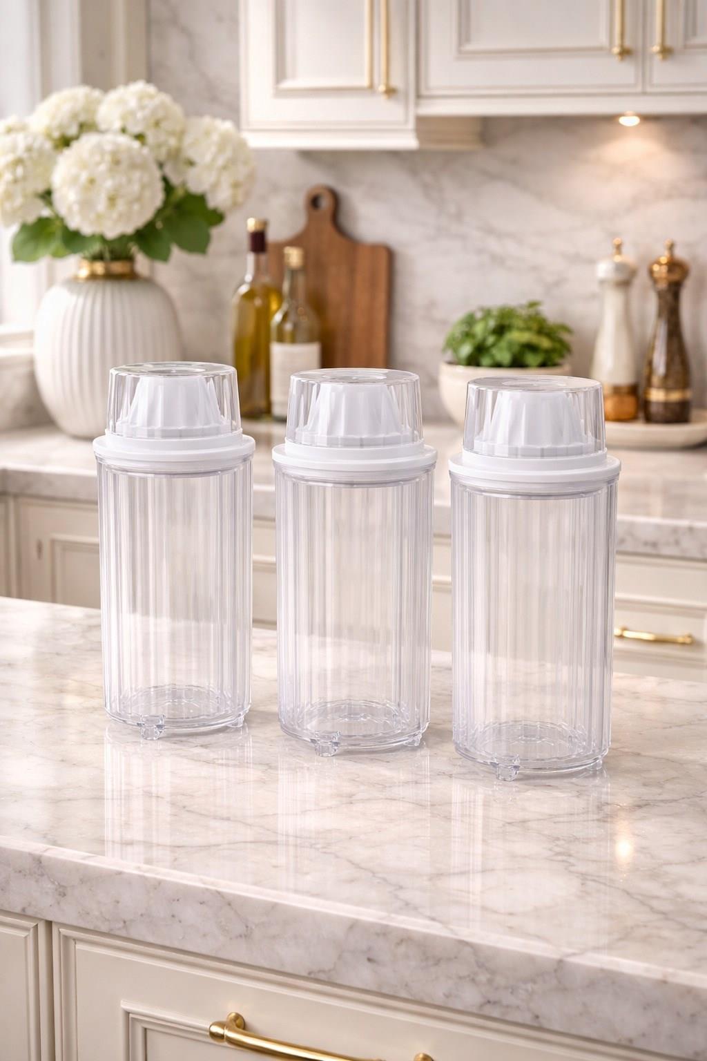 DECOREV  3lü Erzak Saklama  Kabı  BR-6818 1300 ML 