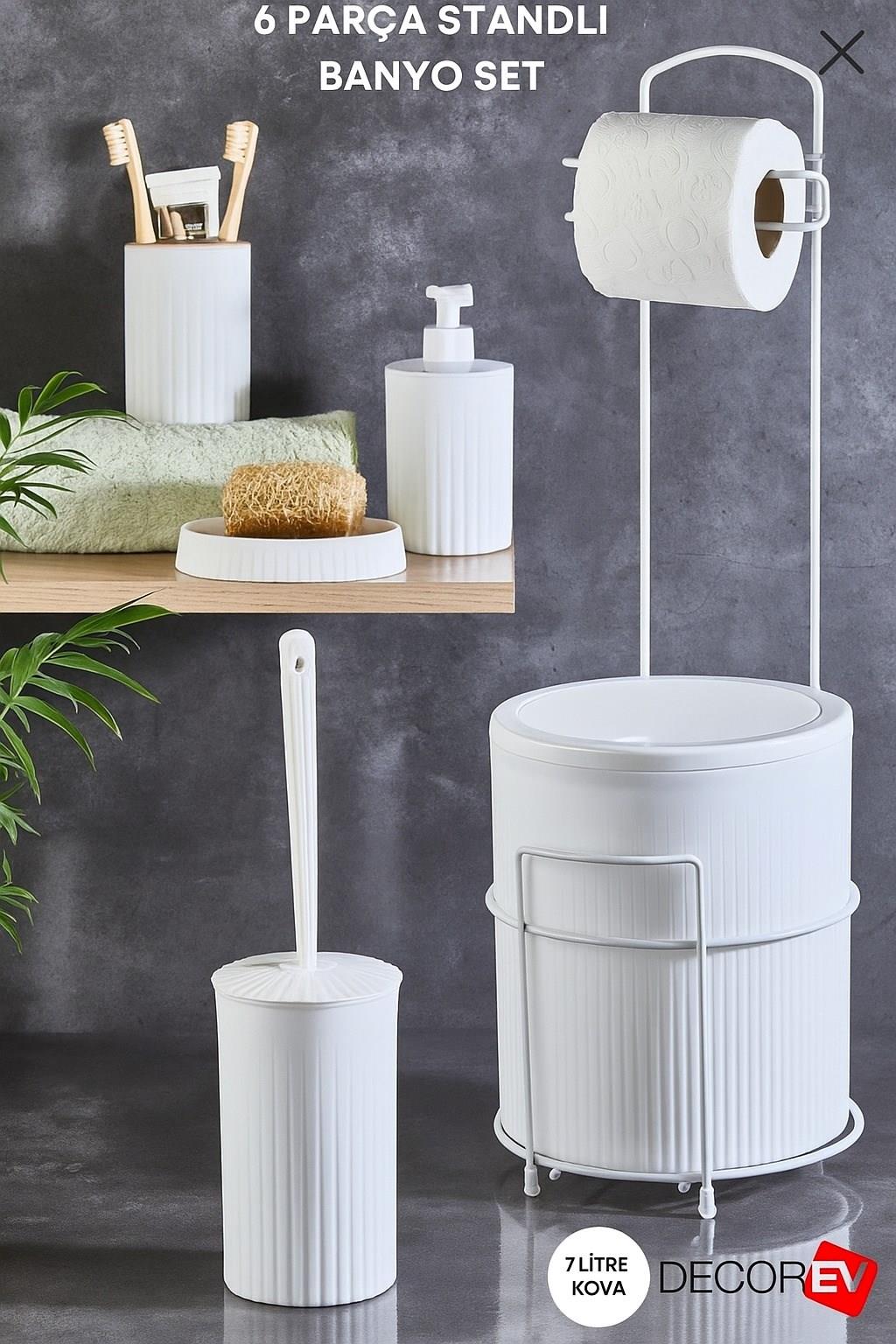 Decorev 6 Parça Metal Standlı Banyo Seti – DC-6762