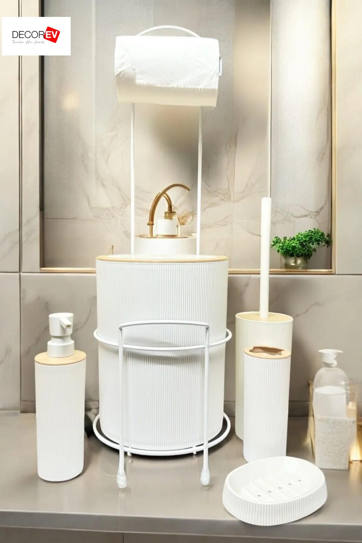 DECOREV STANDLI WC - BANYO SETİ DC-6348 VEST 5Prc BEYAZ x1
