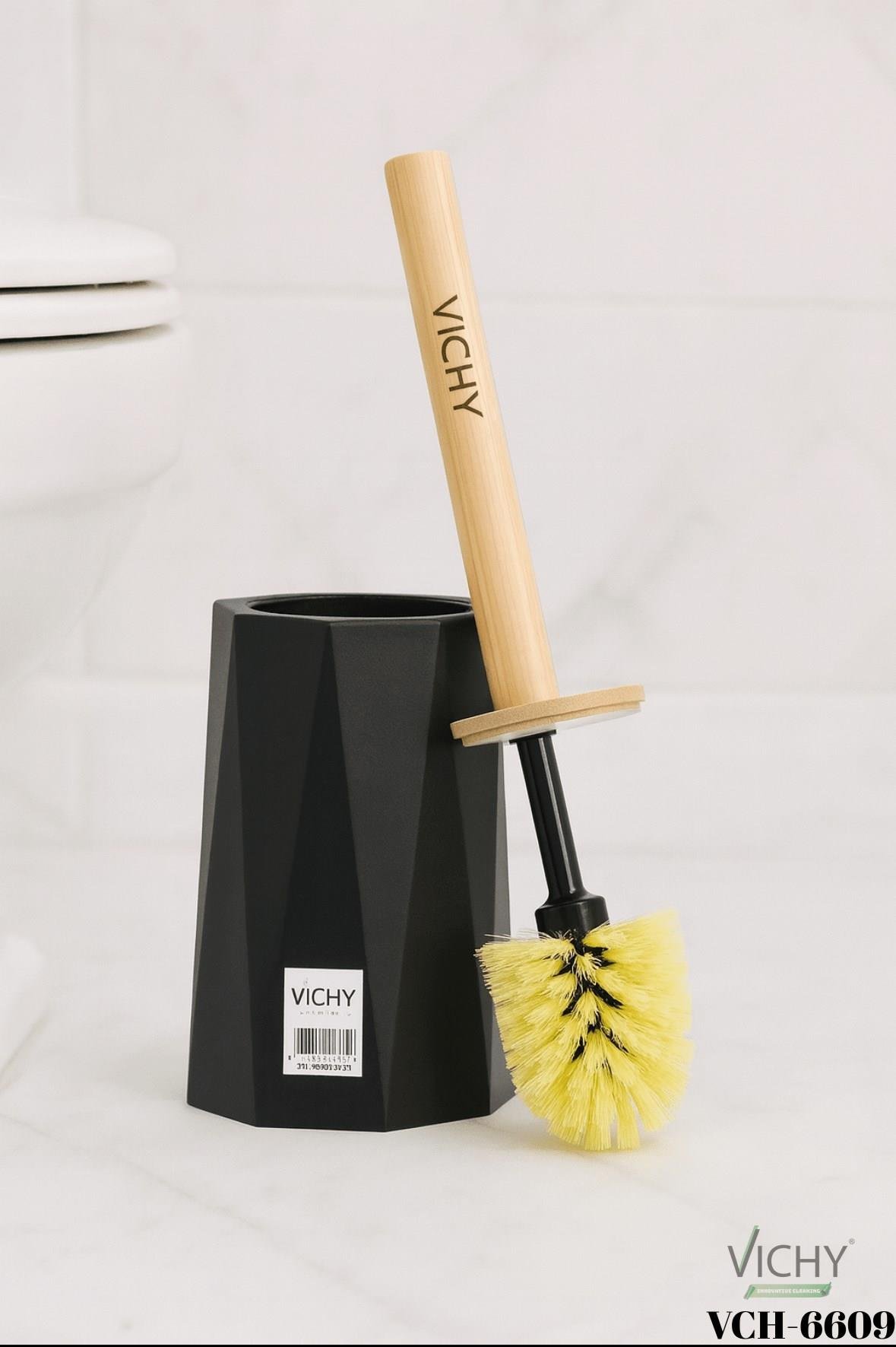 VICHY KLOZET FIRÇASI SİYAH VCH-6609 BAMBU AHŞAP SAPLI 