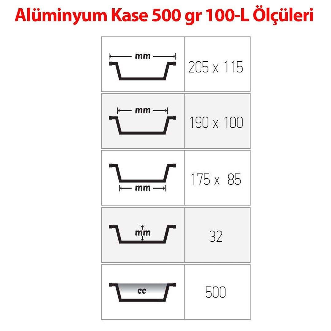 Alüminyum 500 Gr Kap 100 Adetli
