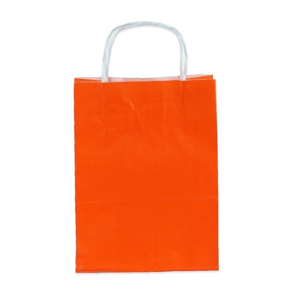 Çanta Beyaz Kraft 32x40x12 Cm Burgu Sap Turuncu