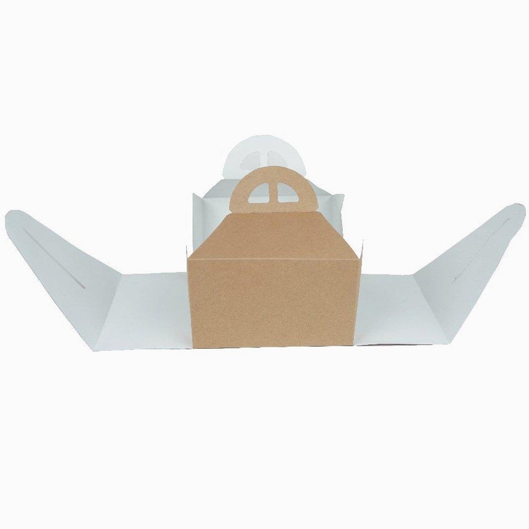 Kutu Turta 2 No Kare Saplı 24x24x11 Cm Kraft 50 Adetli