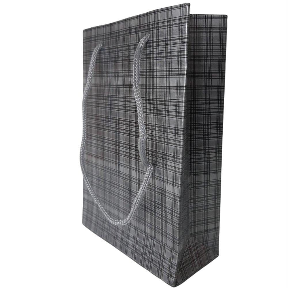 Mini Karton Çanta Gümüş Gri 12x17x6,5 cm 24 adetli