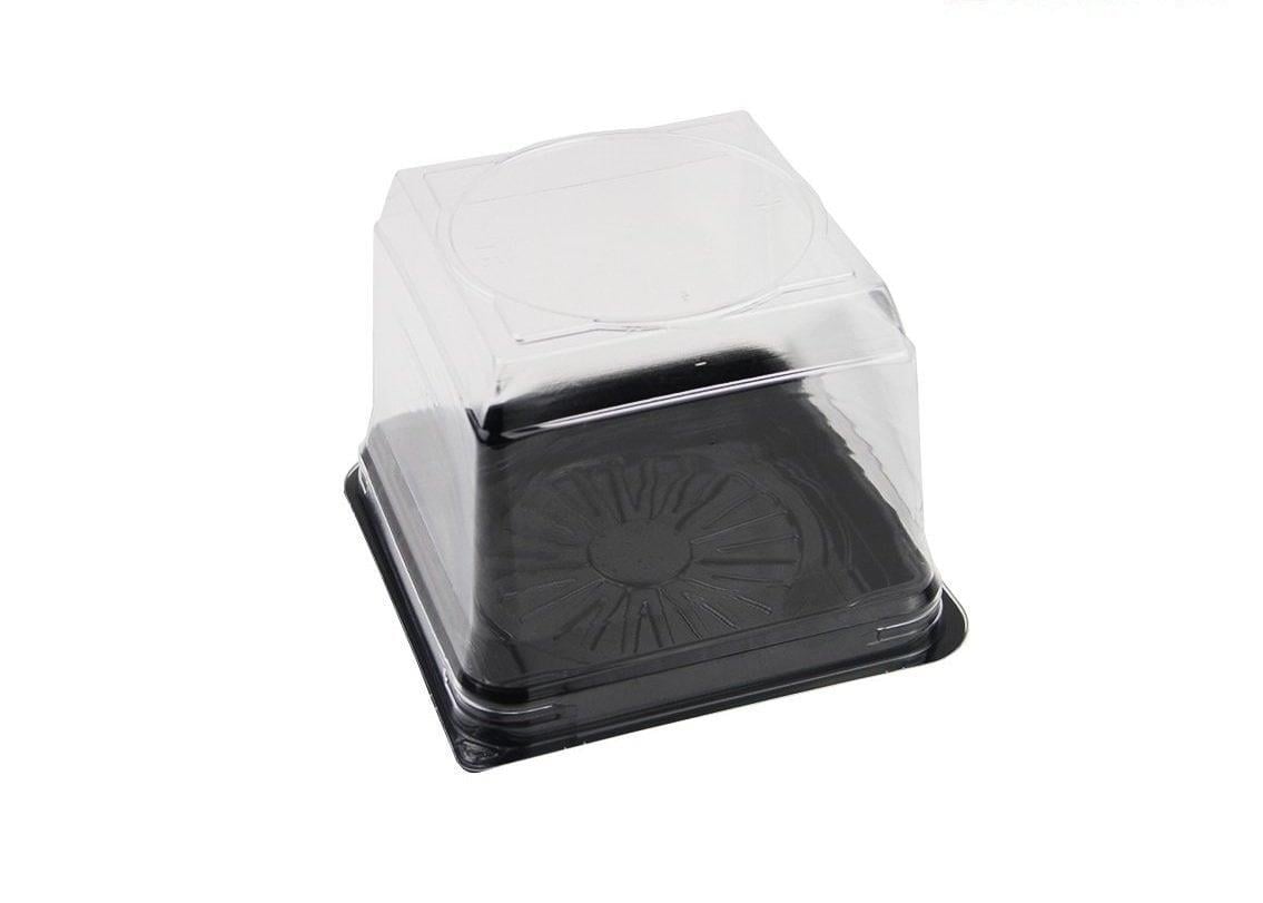 Plastik Yaş Pasta Kutusu Kare 12x12 cm 100 Adetli