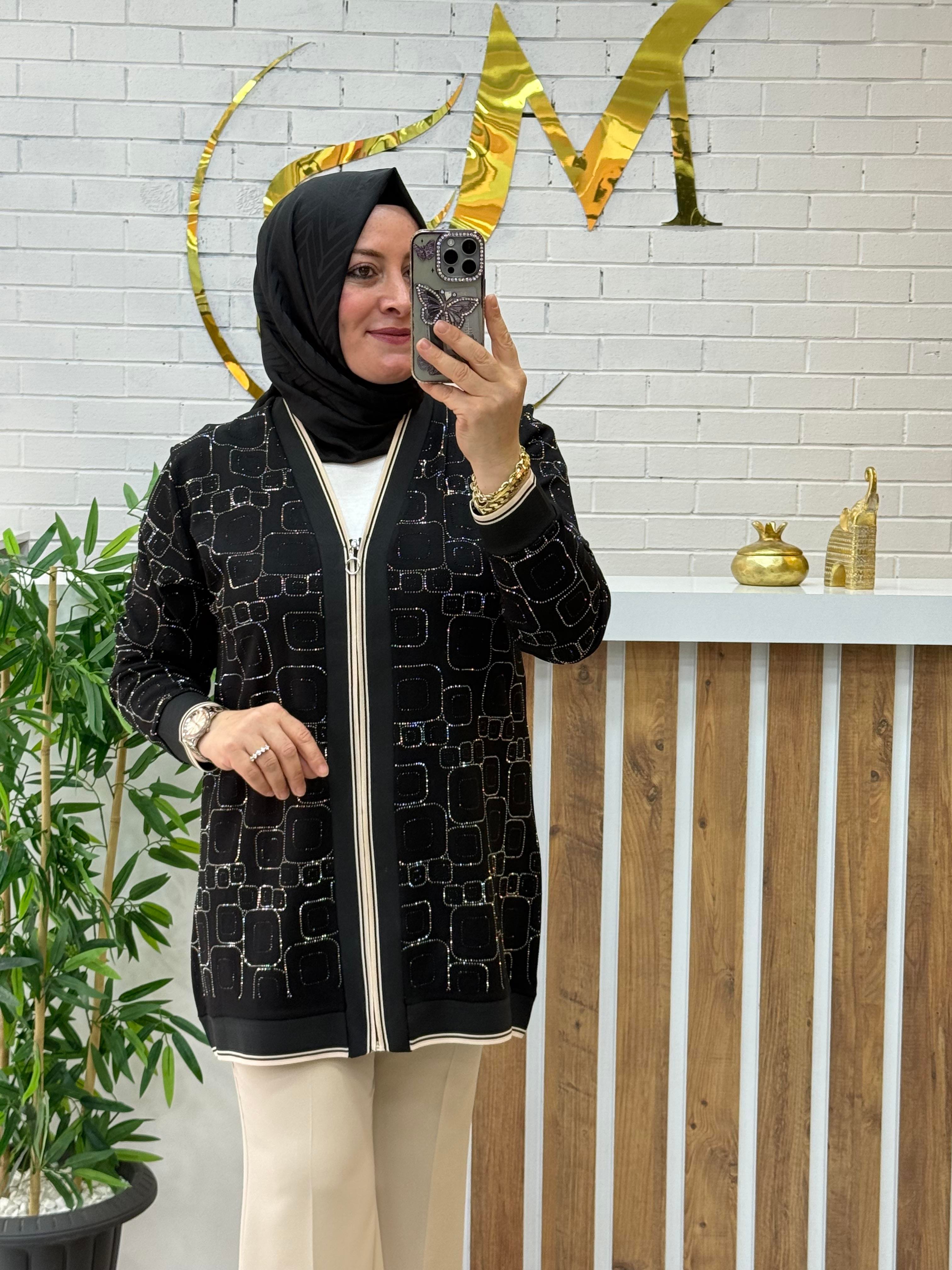 IŞILTILI ÇELİK ÖRME CEKET