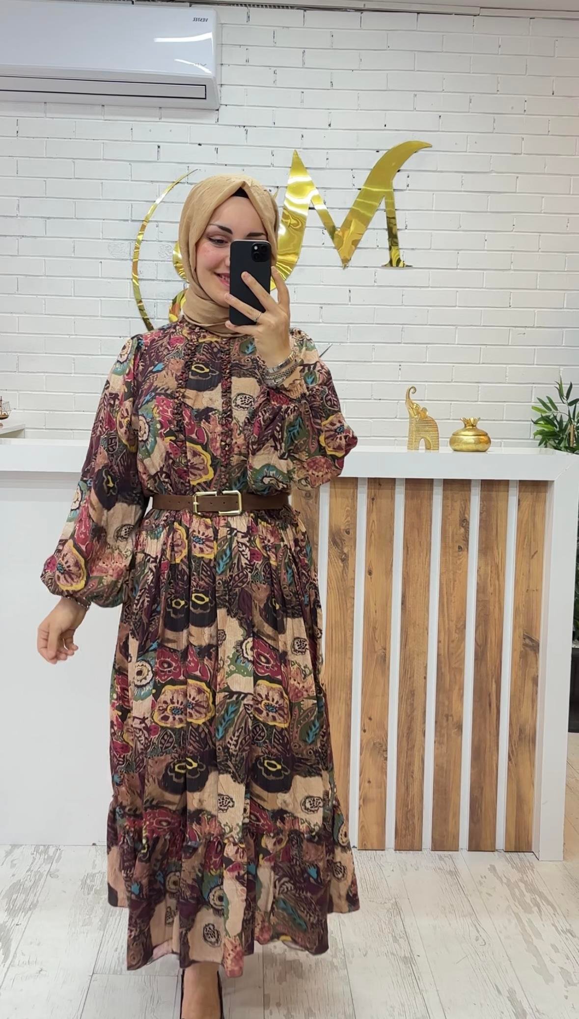Katlı modal elbise