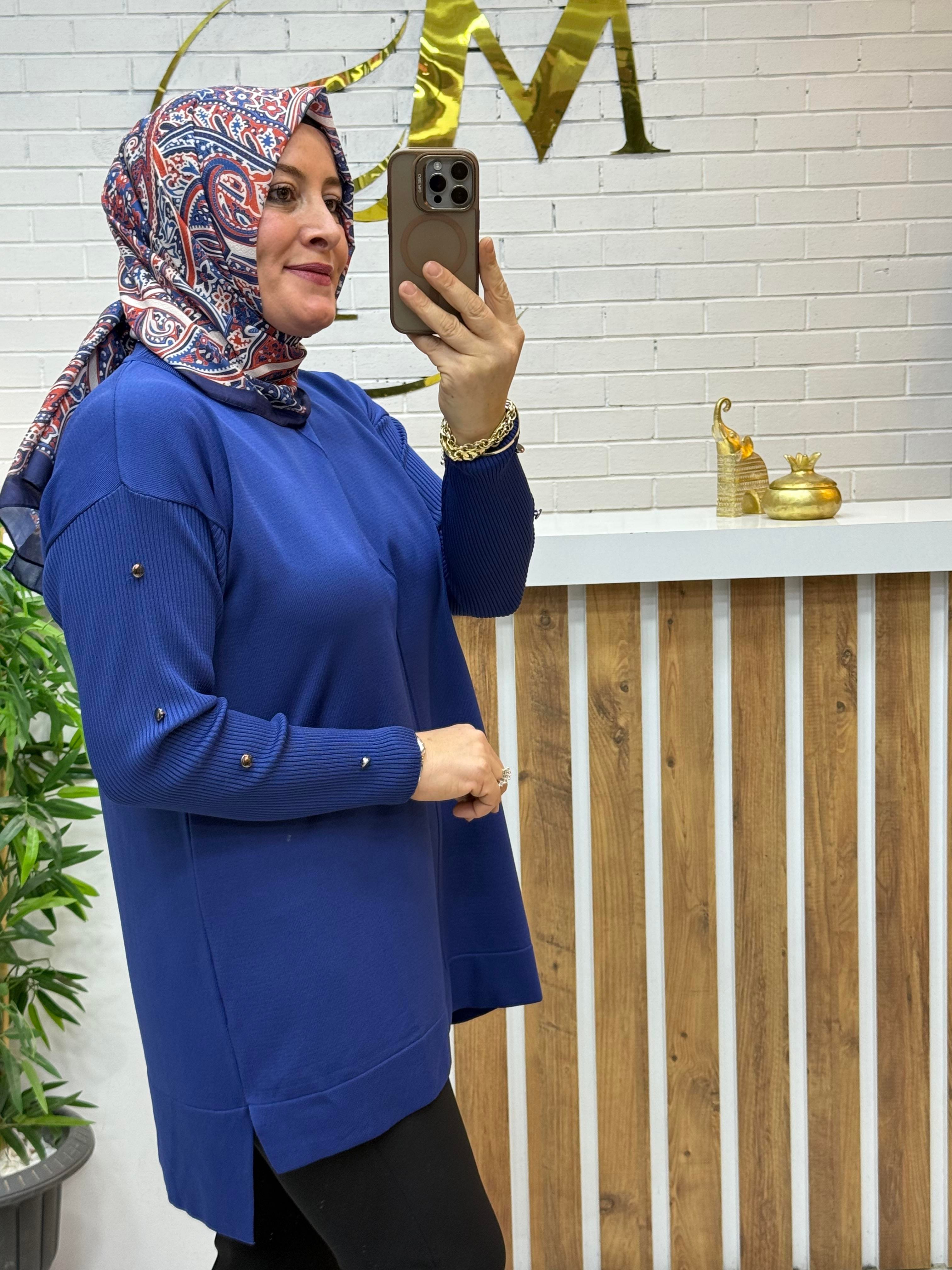 KOLU DÜĞMELİ MERSERİZE TUNİK