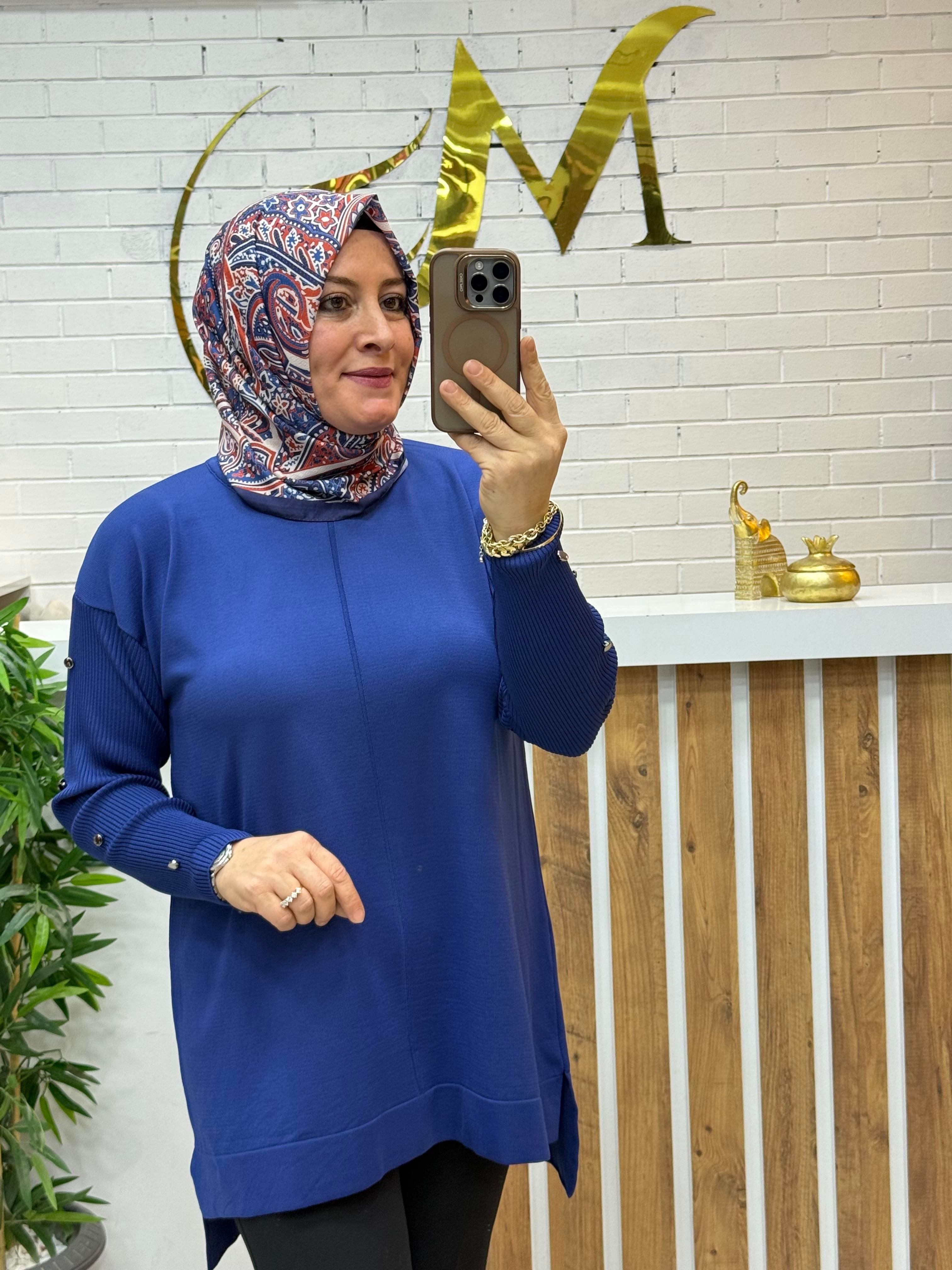 KOLU DÜĞMELİ MERSERİZE TUNİK