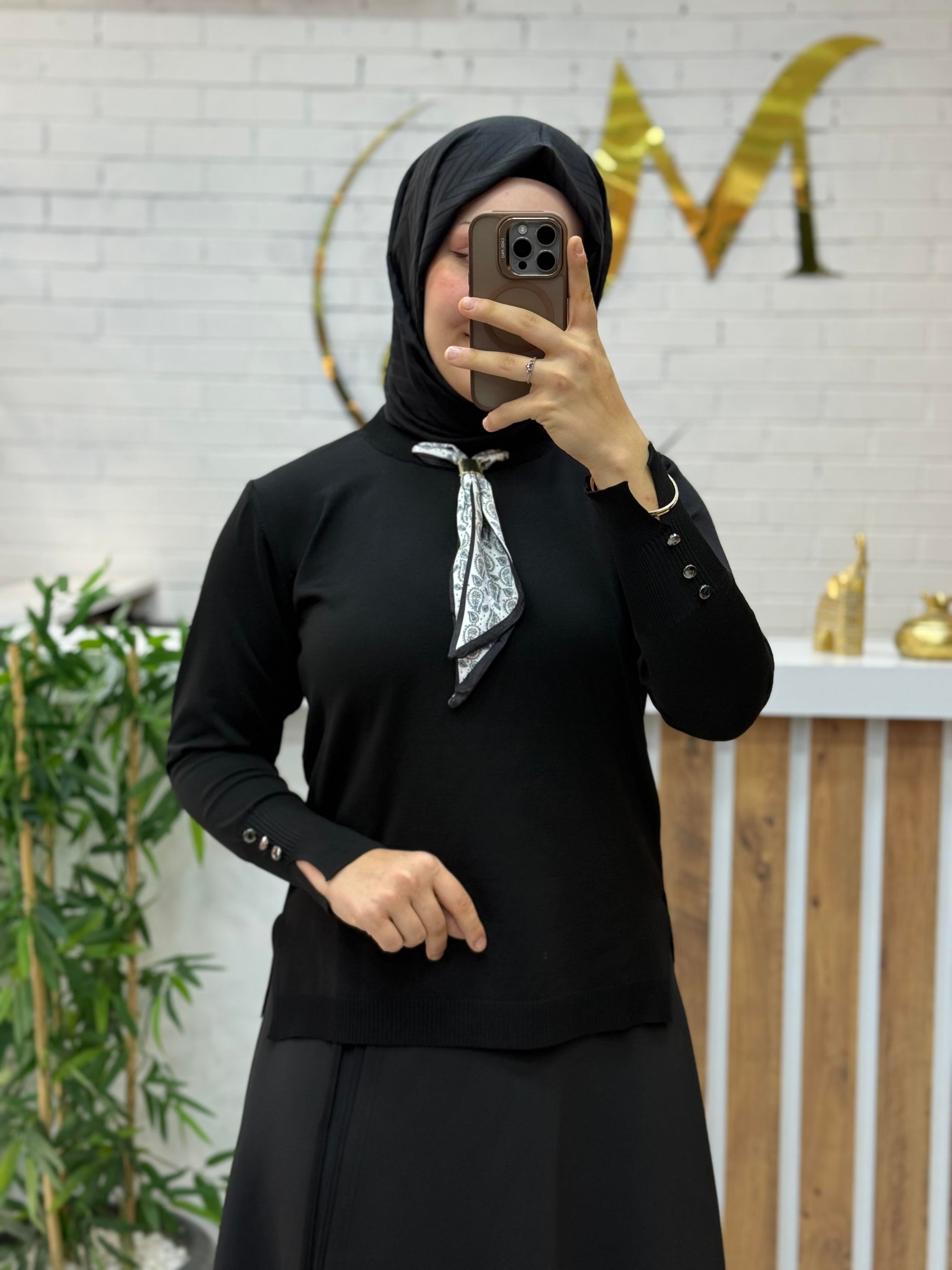 MİNİ FULARLI MERSERİZE KAZAK