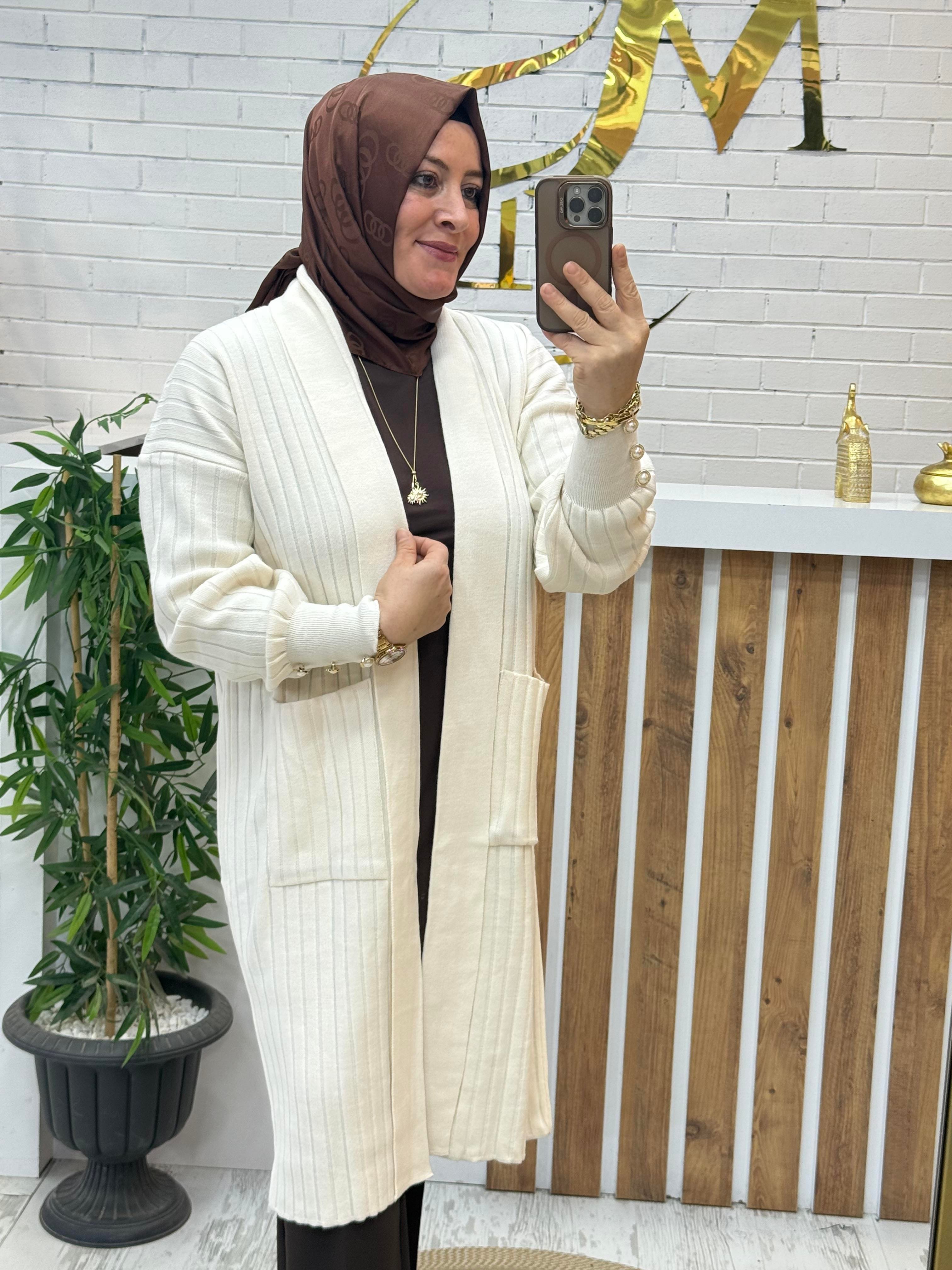 ÖNDEN CEPLİ FİTİLLİ TRİKO HIRKA