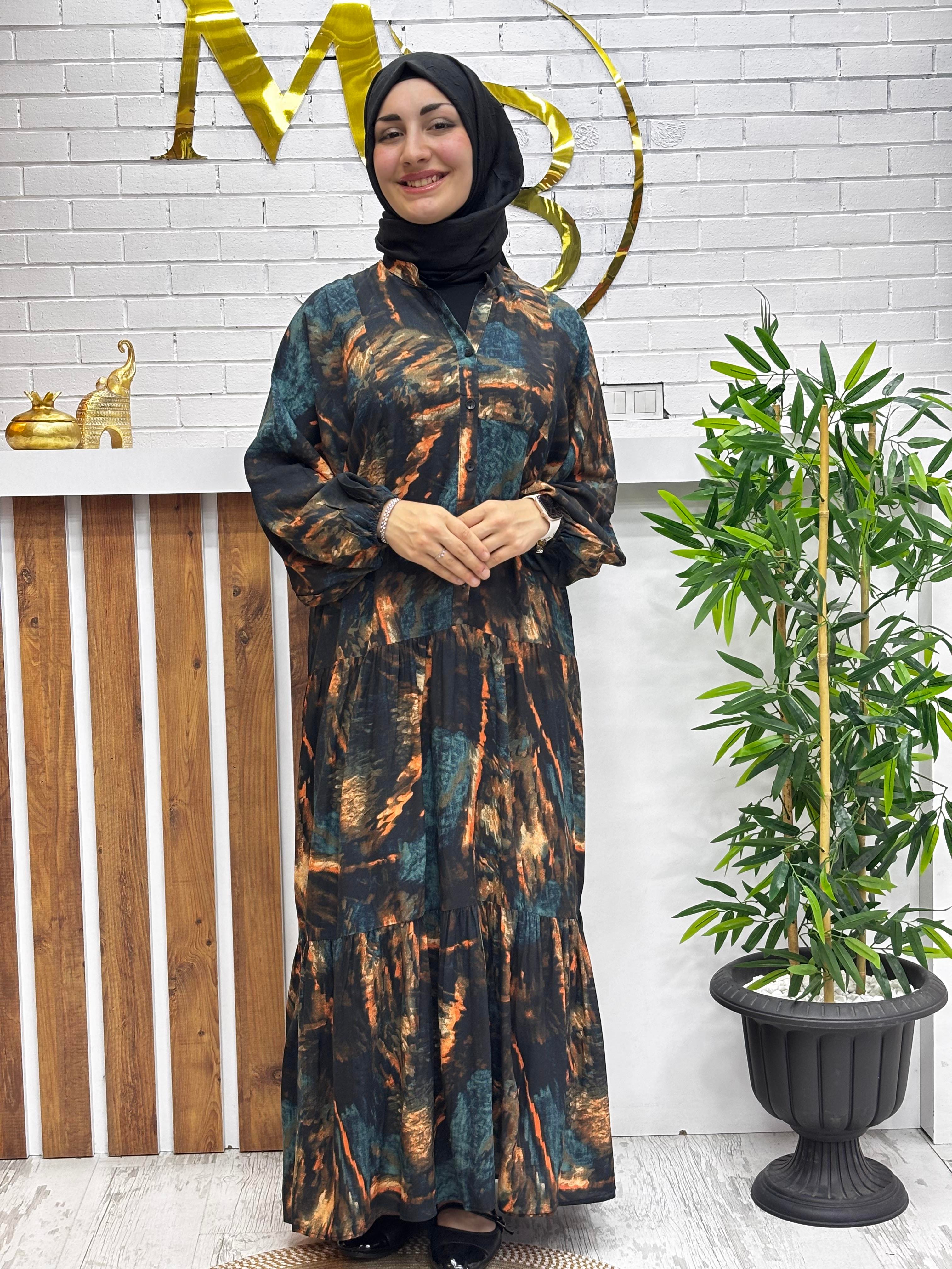 Zara model Pamuklu viskon elbise