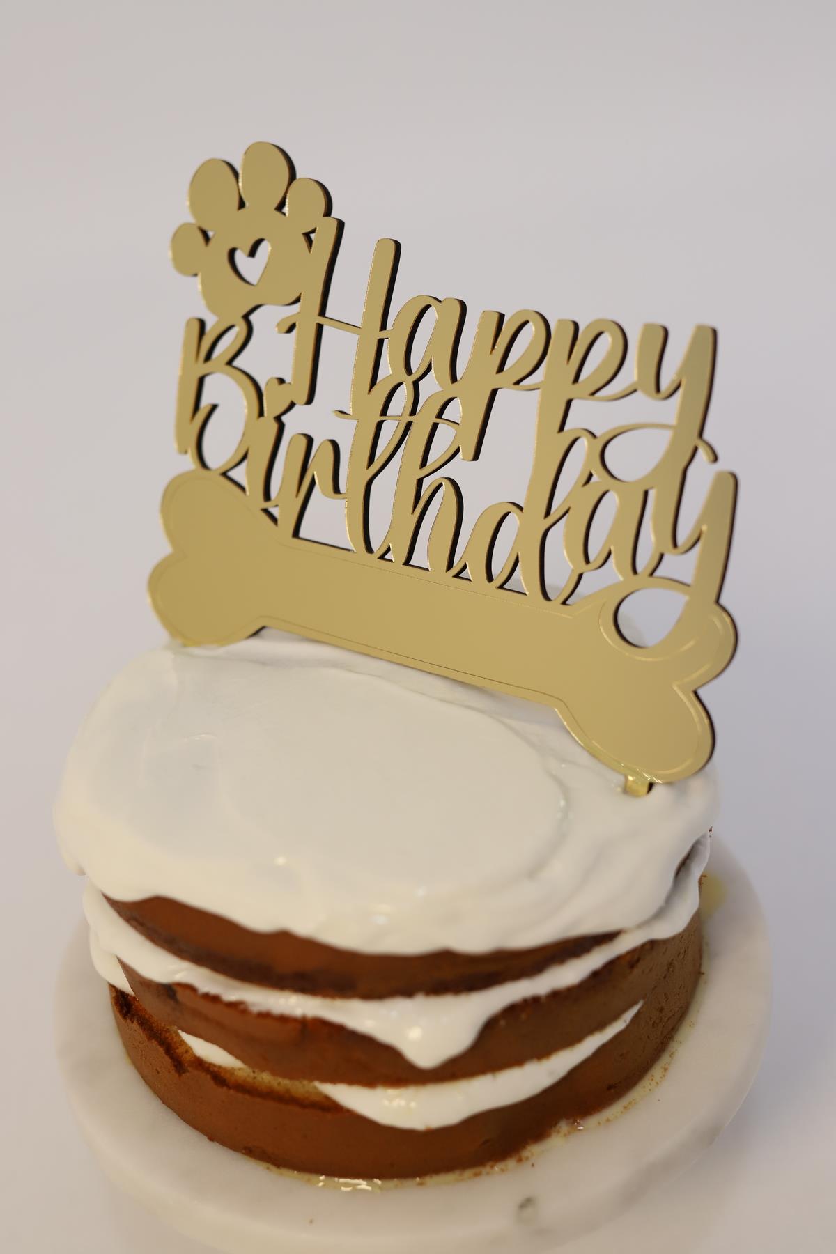 Happy Birthday Kemik ve Pati Pasta Süsü