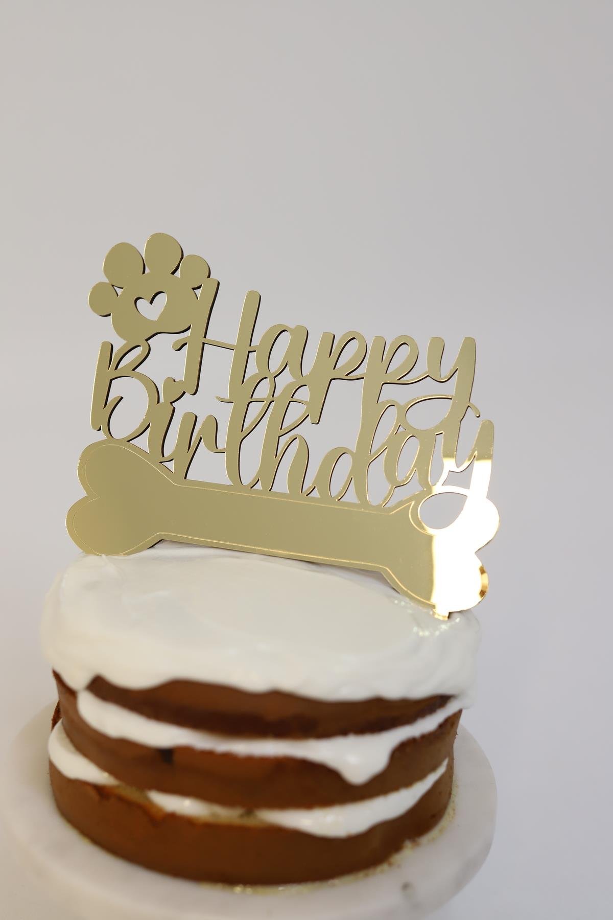 Happy Birthday Kemik ve Pati Pasta Süsü