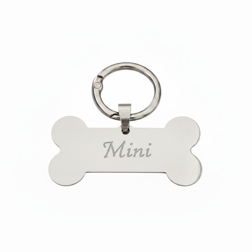 Premium Çelik Kemik Köpek Künyesi Kişiye Özel İsimlik Kemik