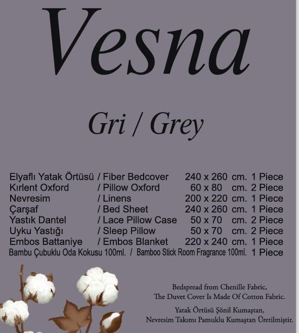 VESNA GRİ ÇEYİZ SETİ