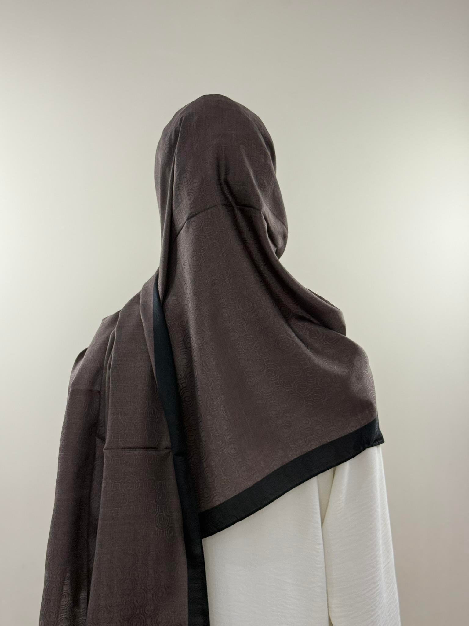 Levidor | Kahverengi Halka Desen Monogram Şal