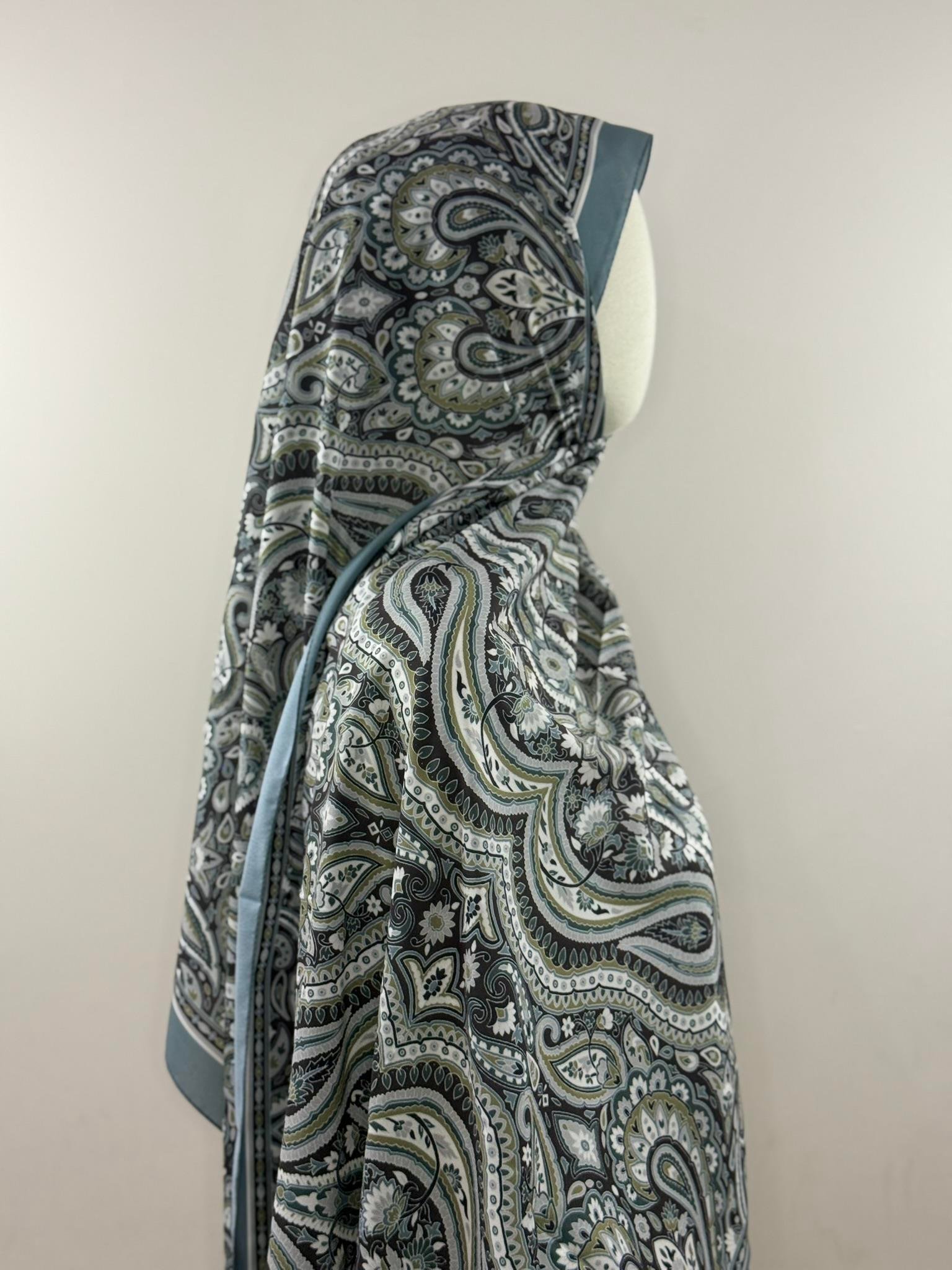 Levidor | Mint Gri Paisley Desenli Şal