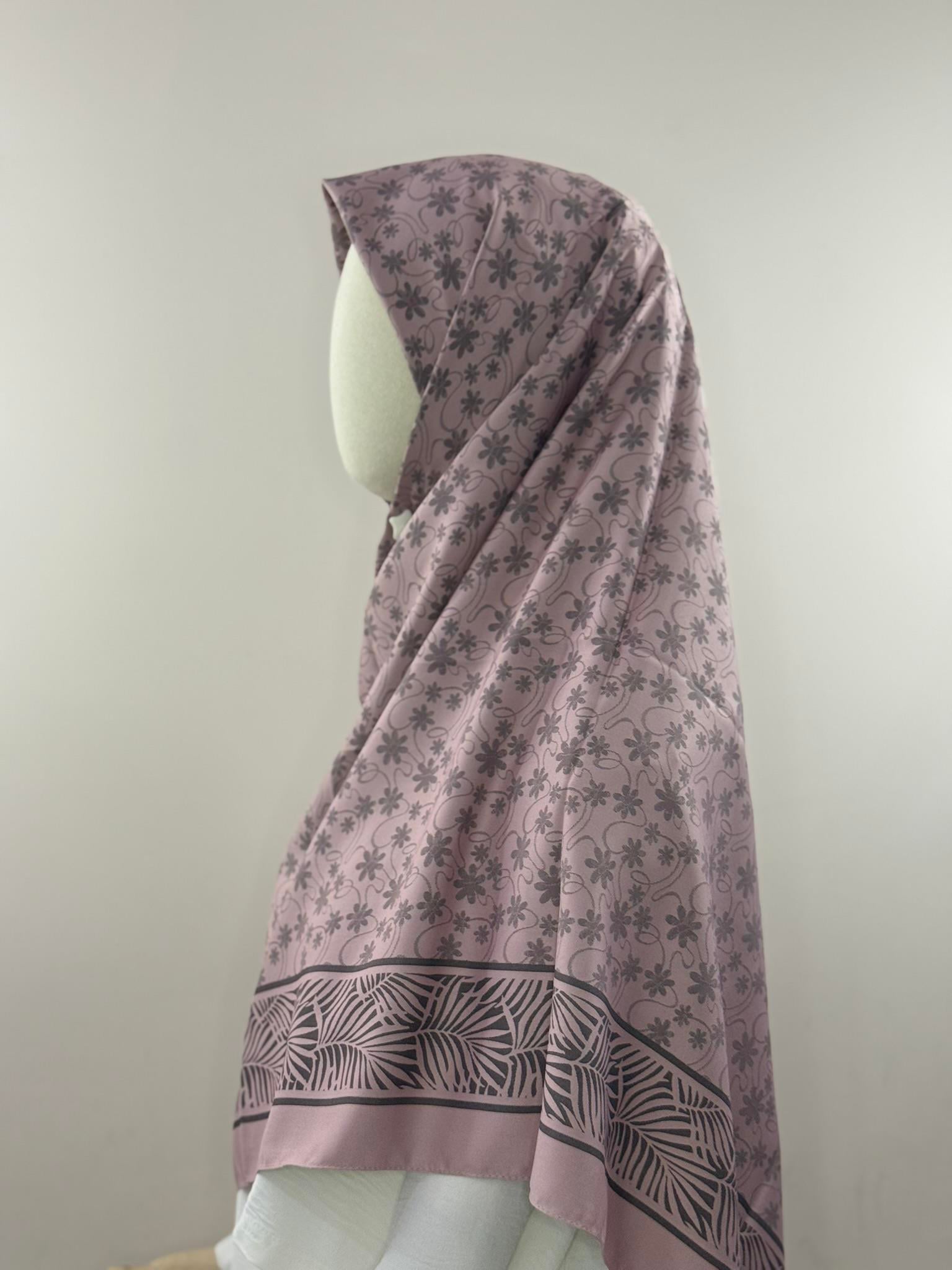 Miss Color | Soft Pembe Çiçek Desenli Eşarp
