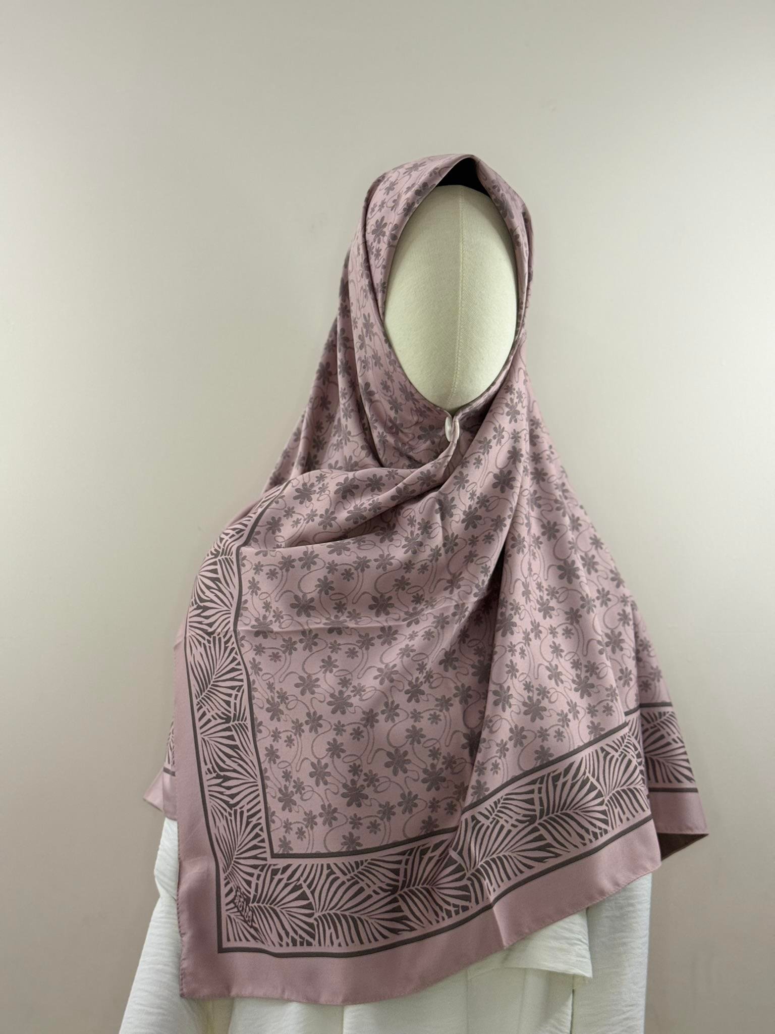 Miss Color | Soft Pembe Çiçek Desenli Eşarp