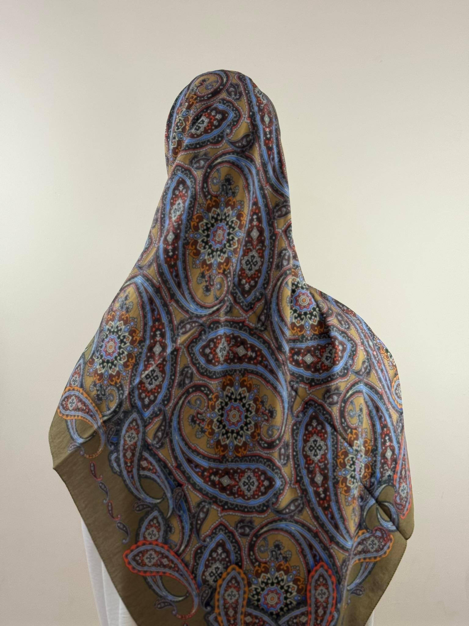 Silk Home | Mayda Şal - Haki Mavi