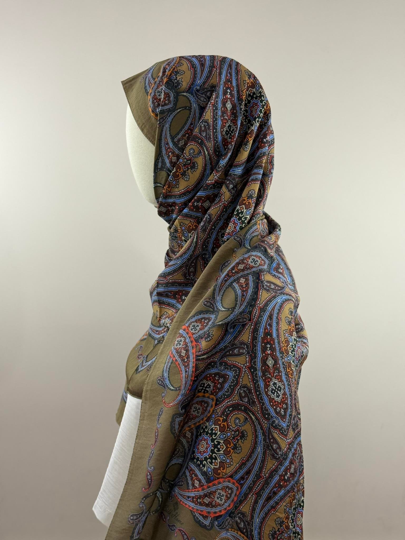 Silk Home | Mayda Şal - Haki Mavi