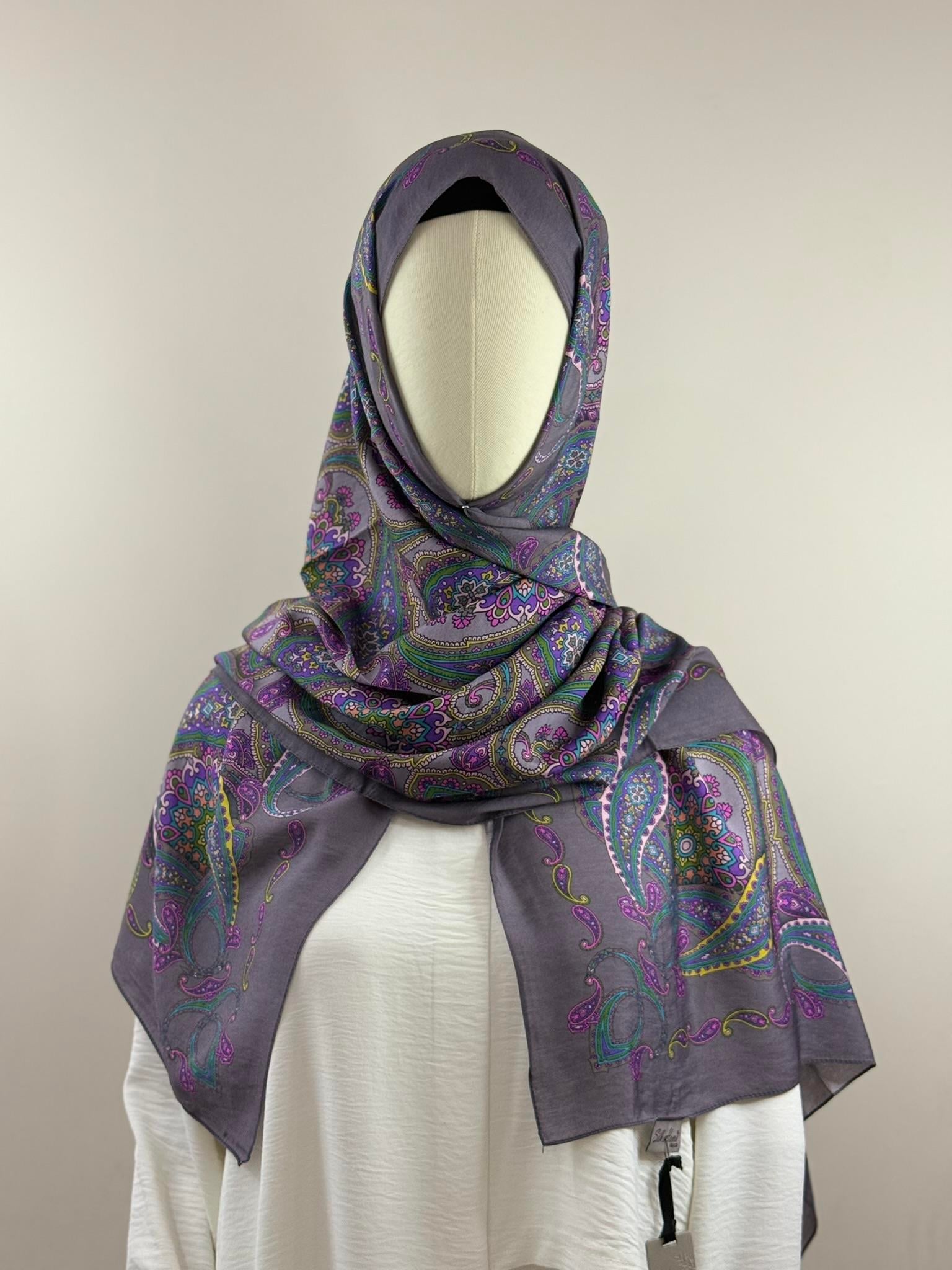 Silk Home | Mayda Şal - Mor Yeşil